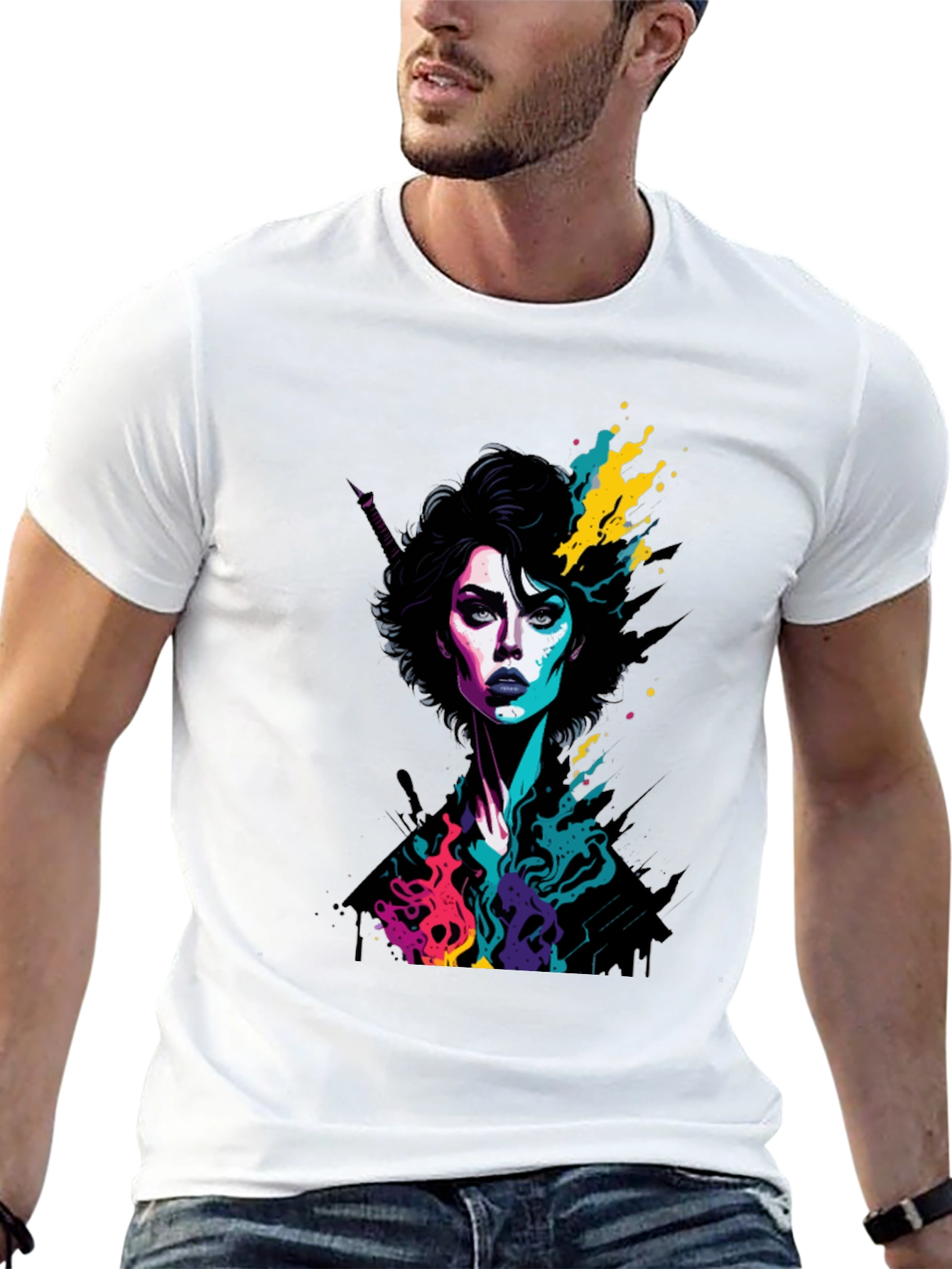 Black Vibrant Woman Graphic Tee - Bold Style! view 13