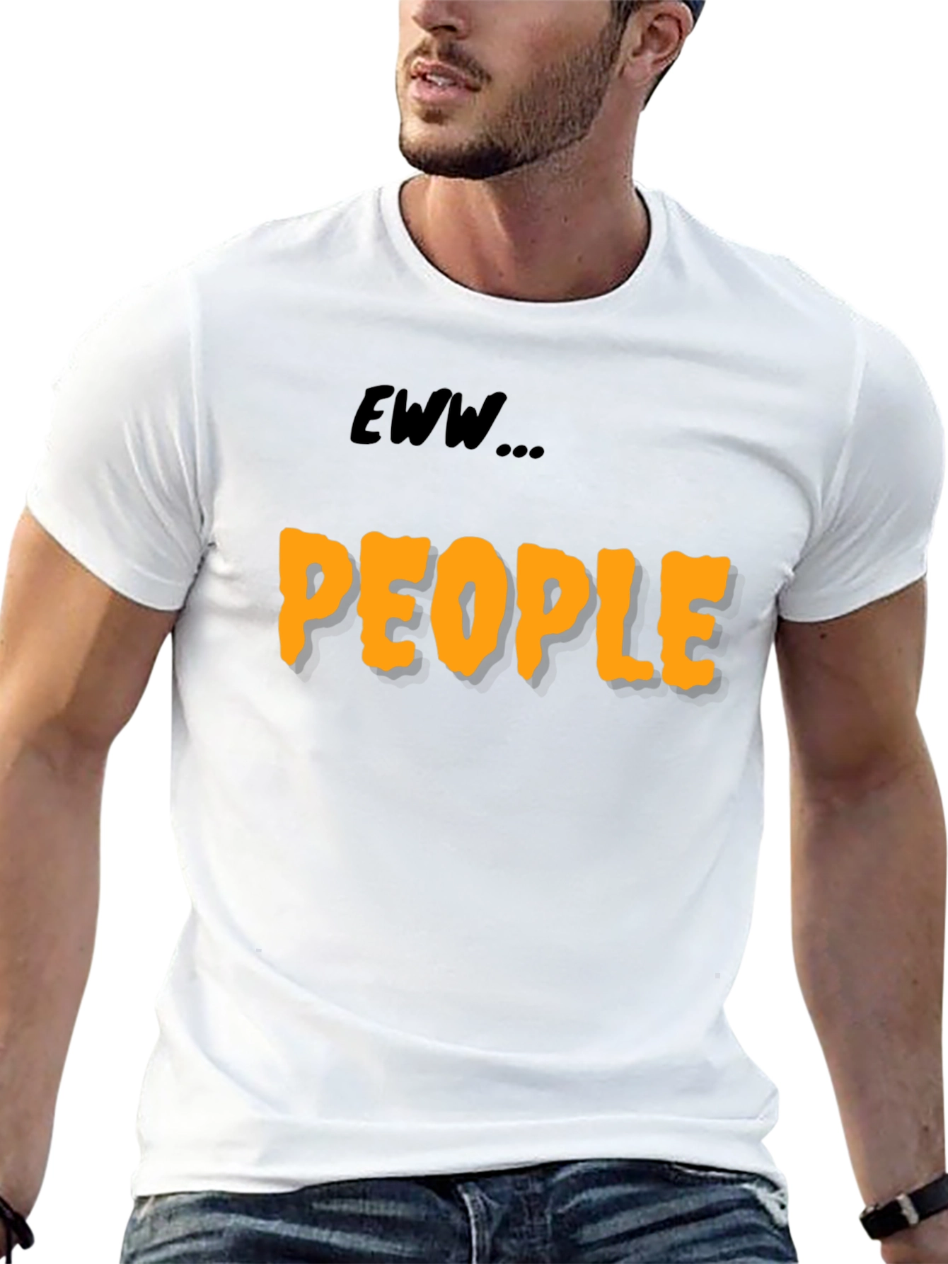 Black Eww People Graphic Tee - Black Cotton Comfort view 13