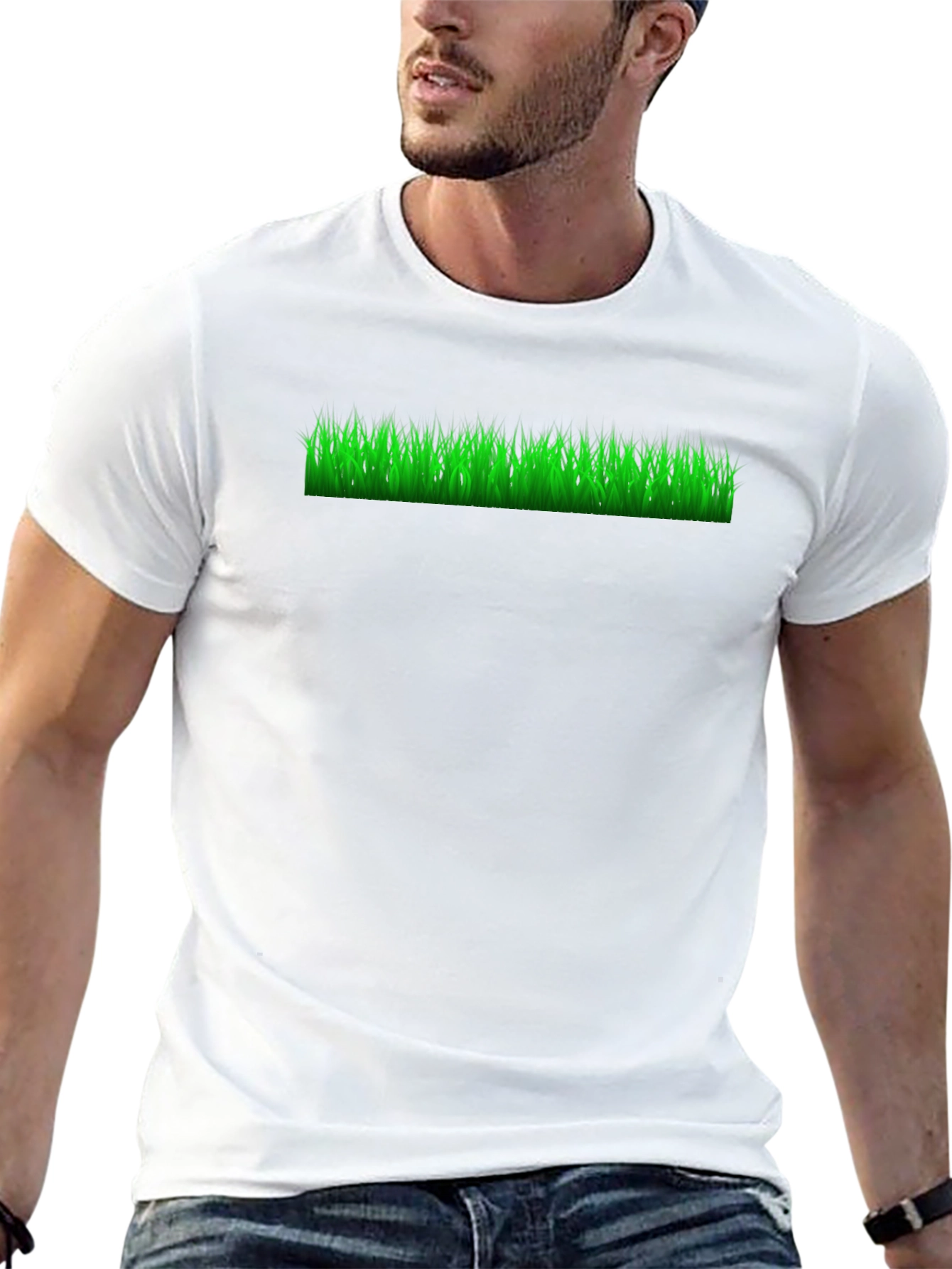 Black Green Grass Graphic Black T-Shirt view 13