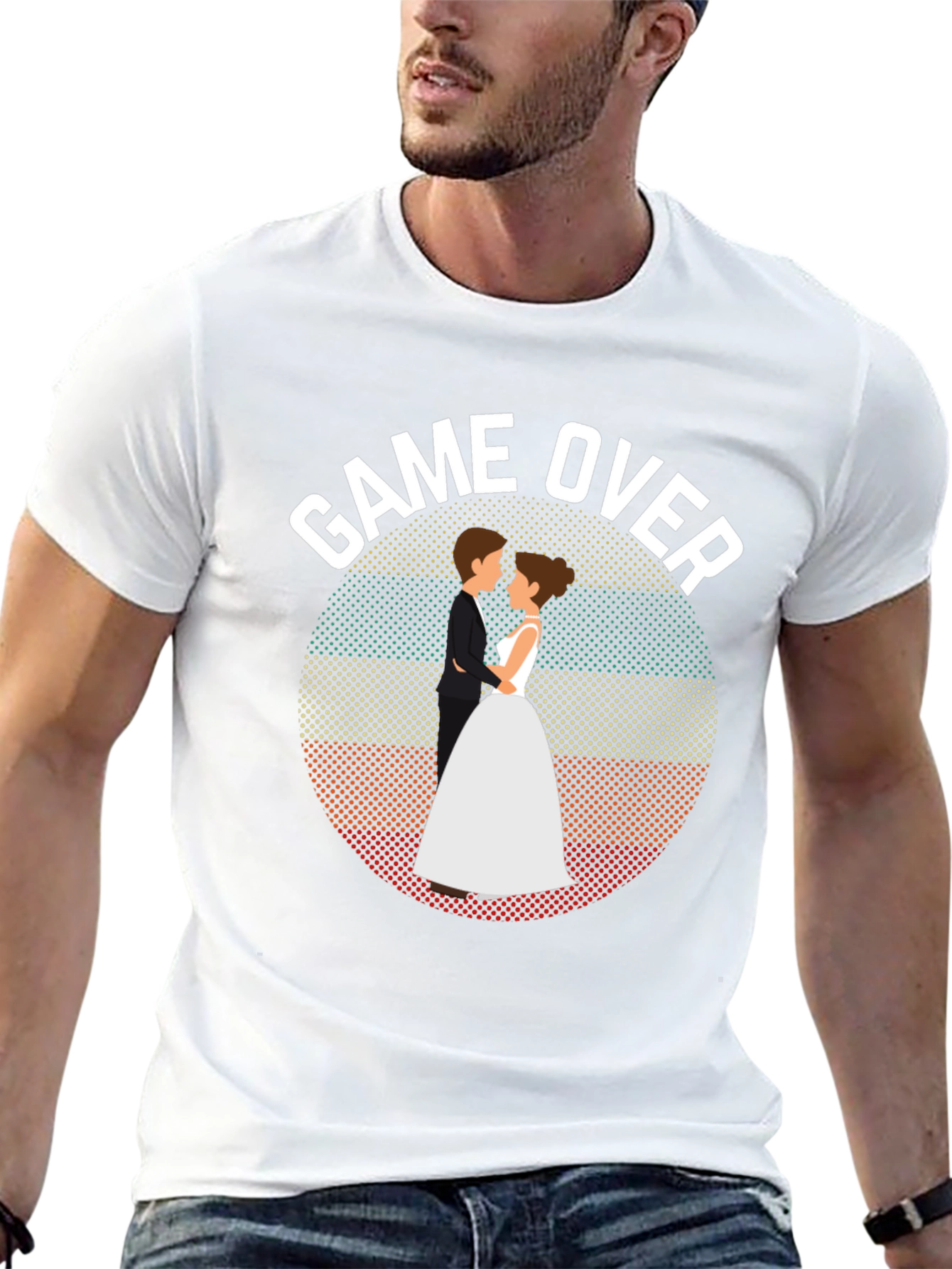 Black Game Over Wedding T-Shirt - Groom Gift view 13