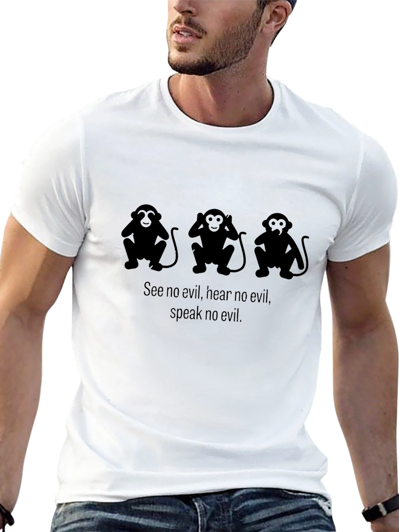 Black See No Evil Graphic Tee - Hear, Speak No Evil view 13
