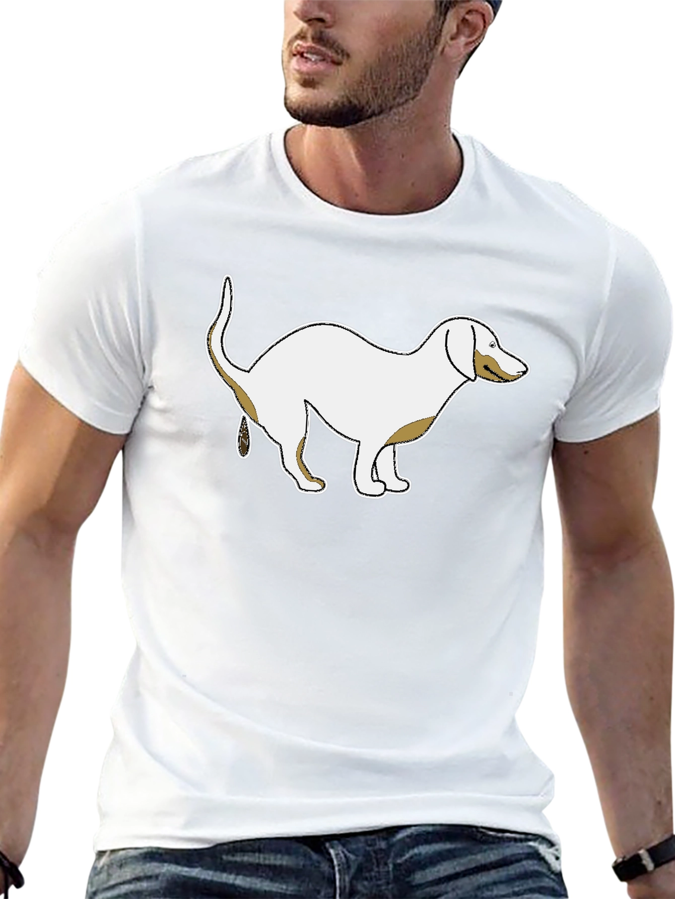 Black Funny Dog Pooping Humor T-Shirt view 13