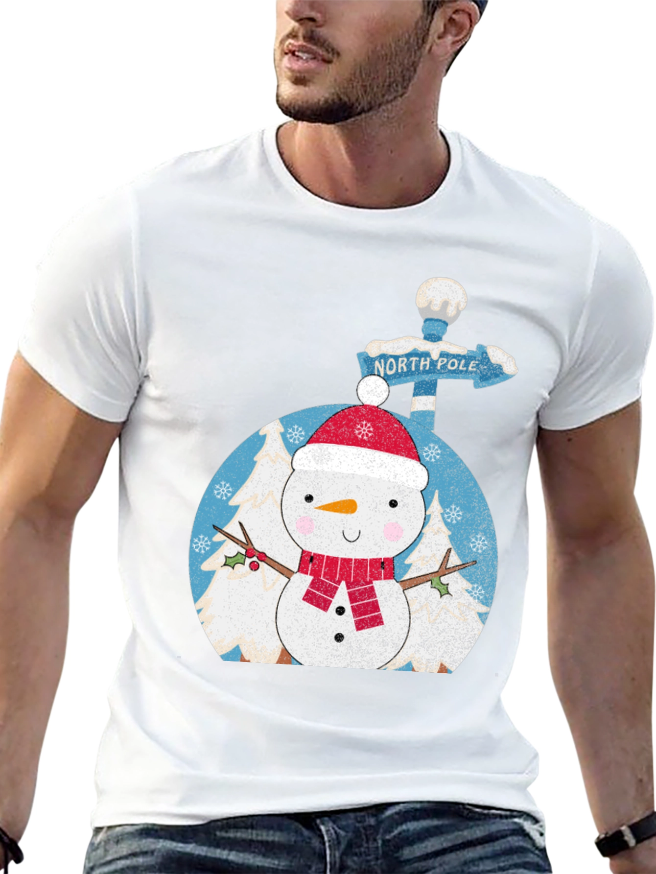 Snowman North Pole Black Tee - 13