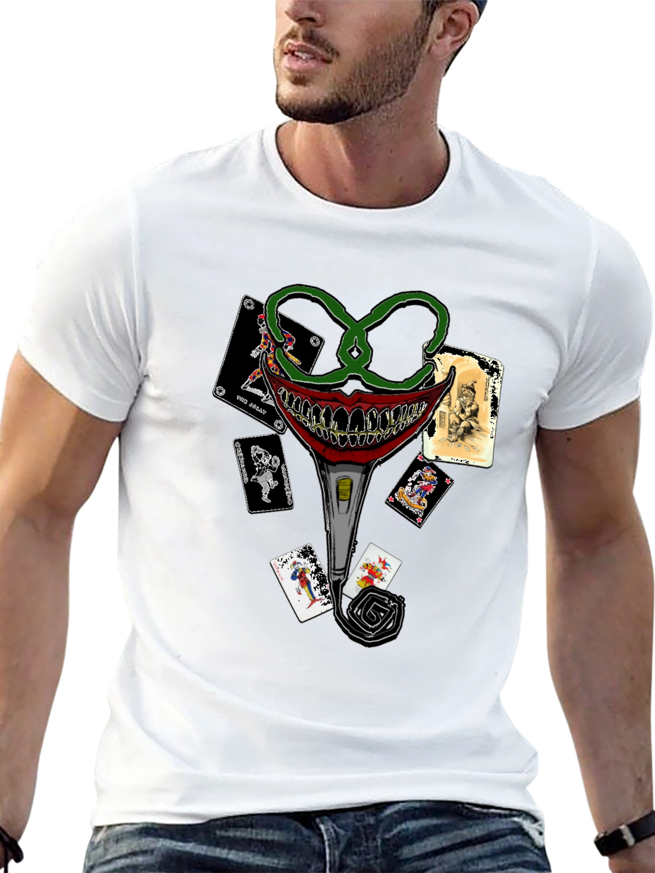 Joker Card T-Shirt - Crazy Clown Design - 13