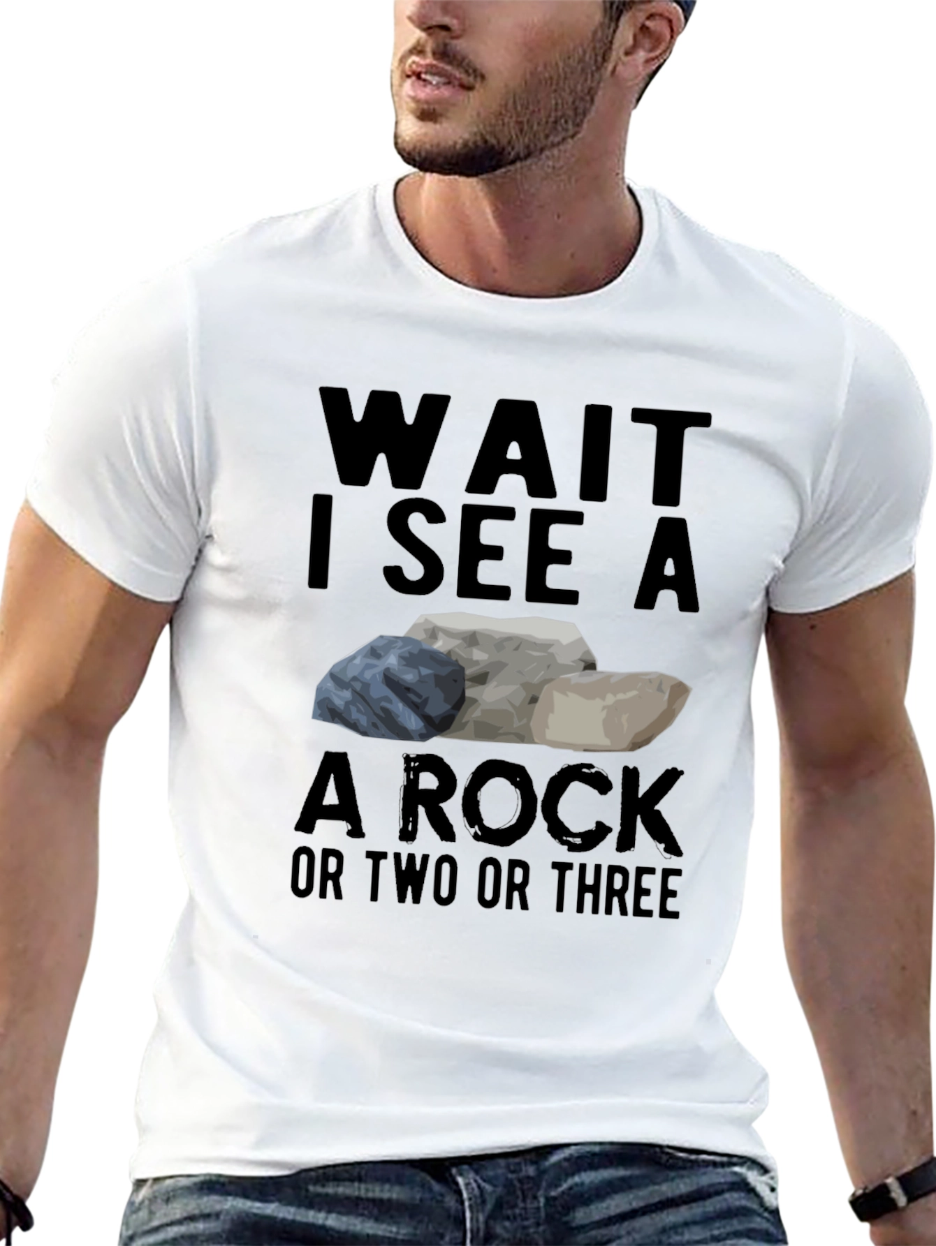 Black Wait I See a Rock T-Shirt Funny Geology Tee view 13