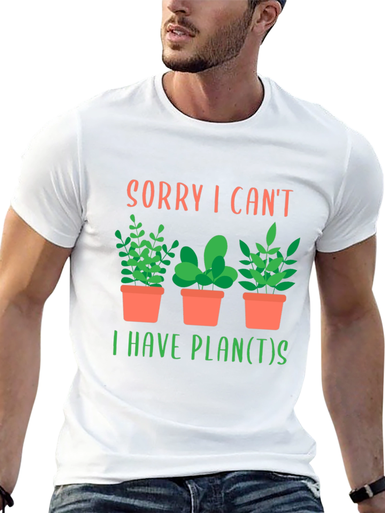 Black Sorry I Can't, I Have Plants T-Shirt view 13