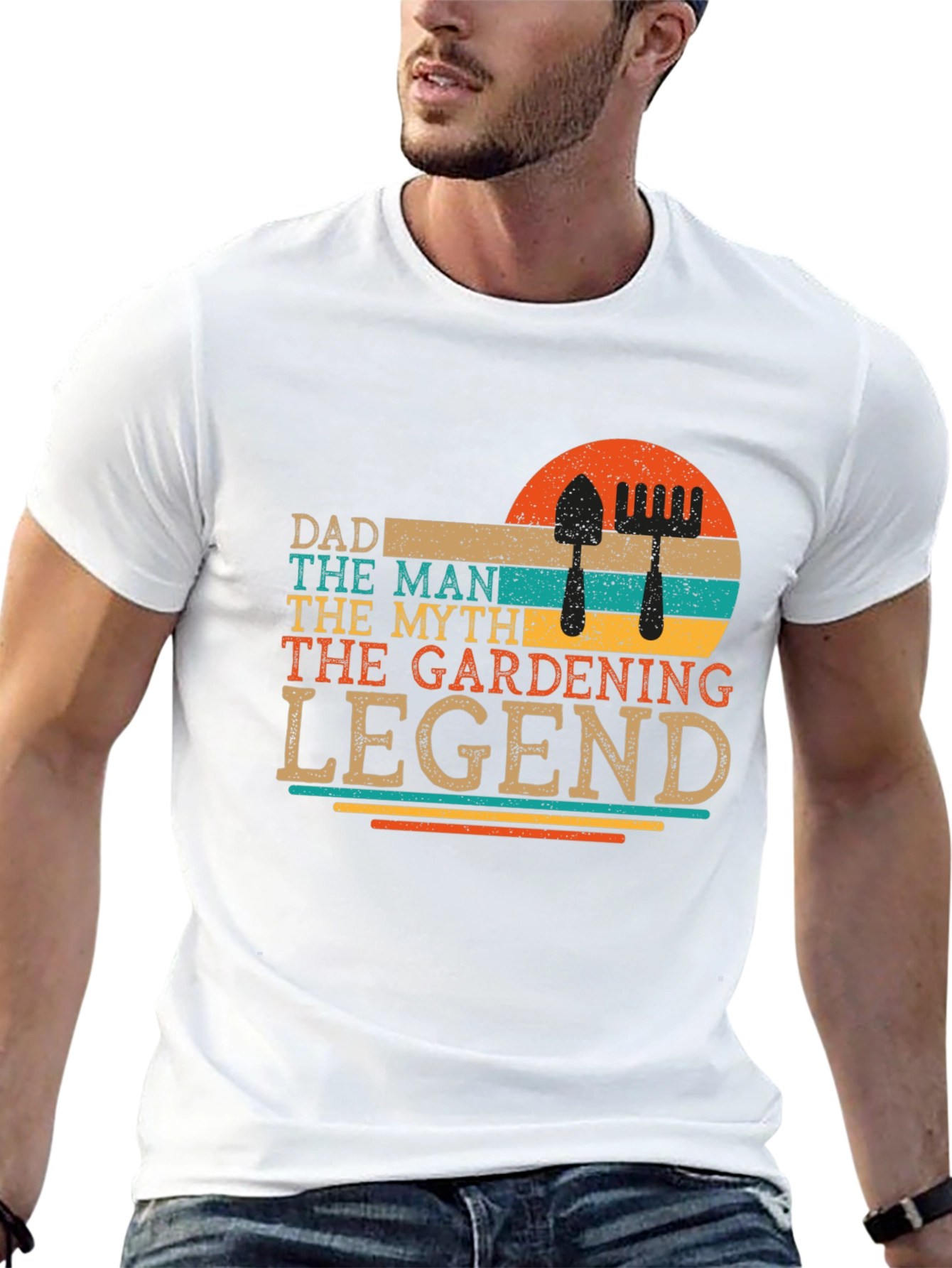 Black Dad Gardening Legend Retro Graphic Tee view 13