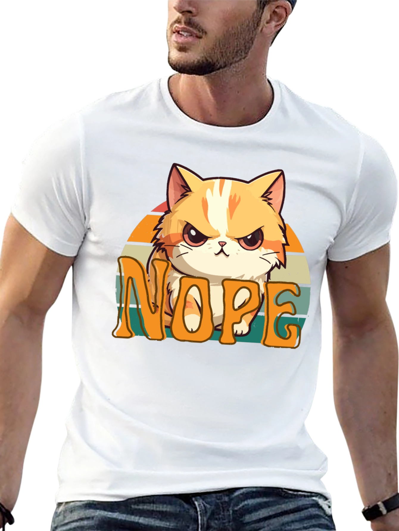 Black Nope Cat Graphic Tee - Unisex Comfort view 13