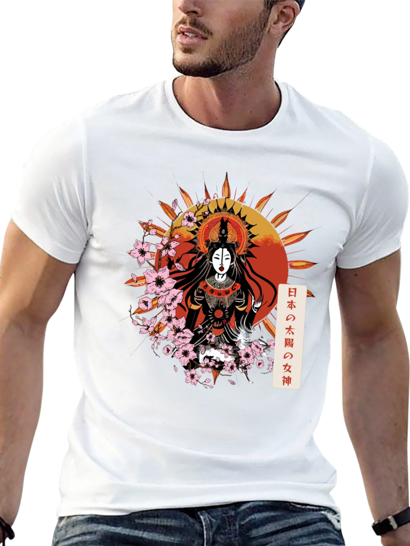 Black Japanese Goddess Graphic Tee view 13