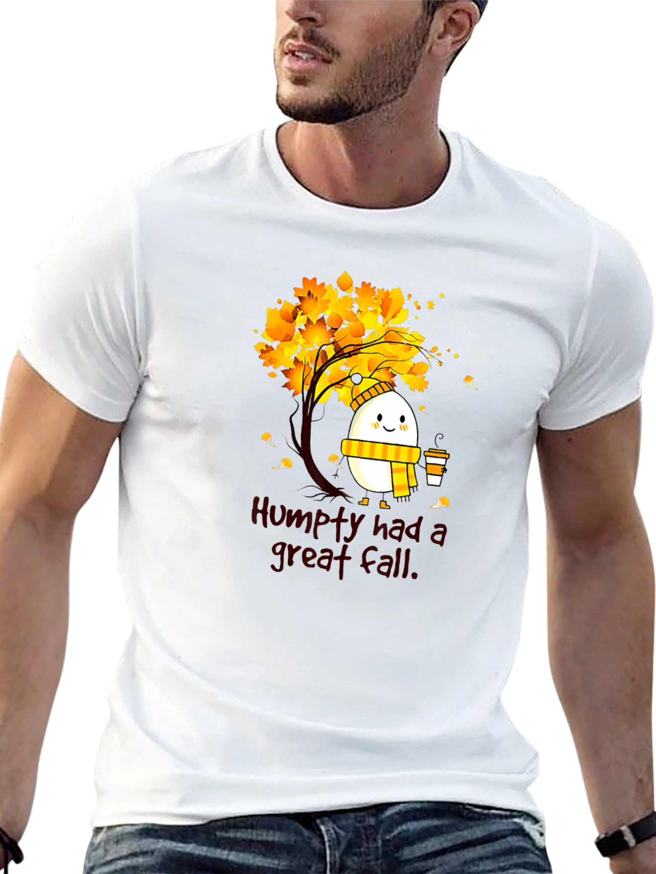 Black Humpty Great Fall Tee - Autumnal Humor Shirt view 13