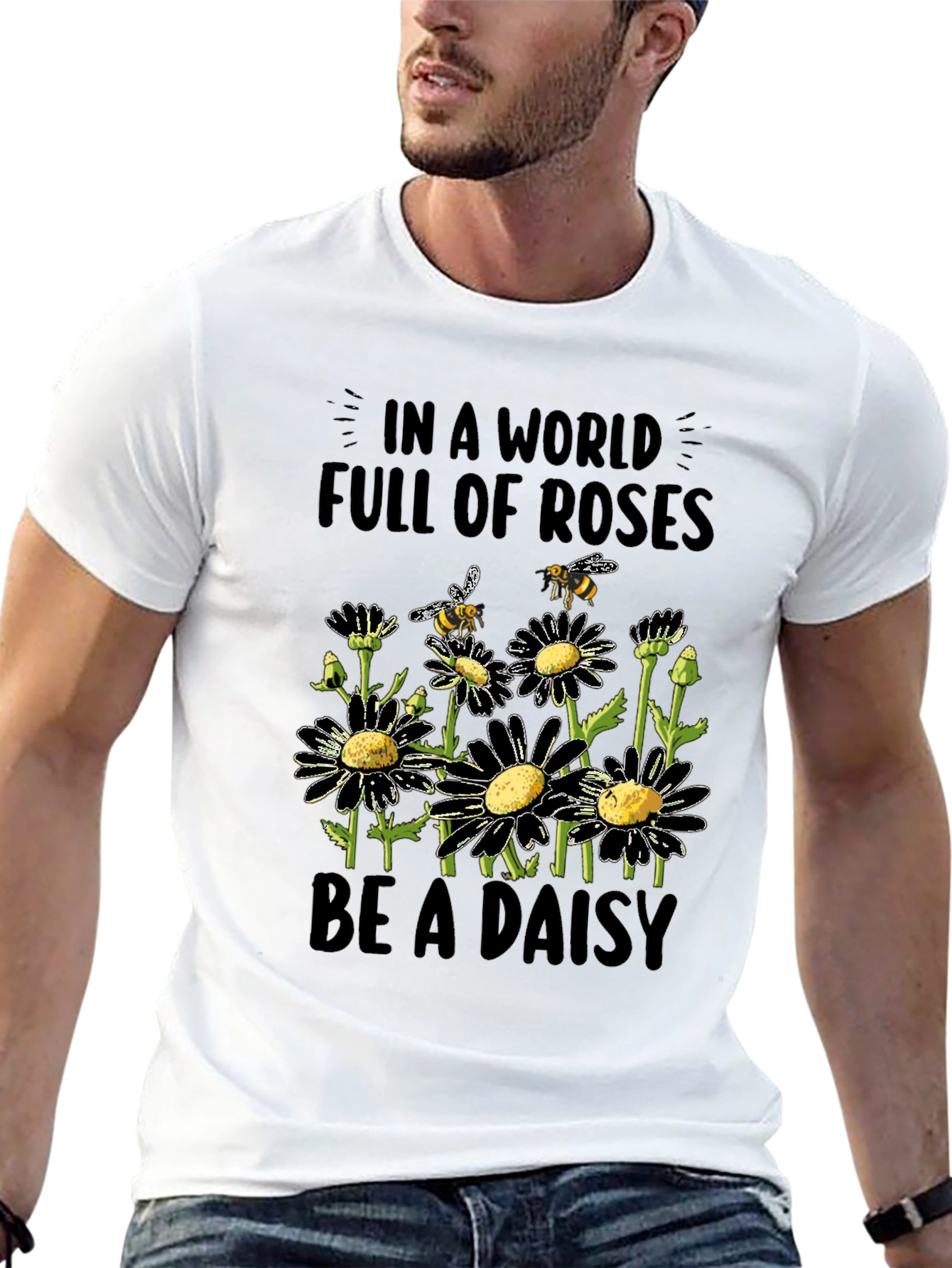 Black Daisy Bee Graphic Tee - Be a Daisy in a World of Roses view 13