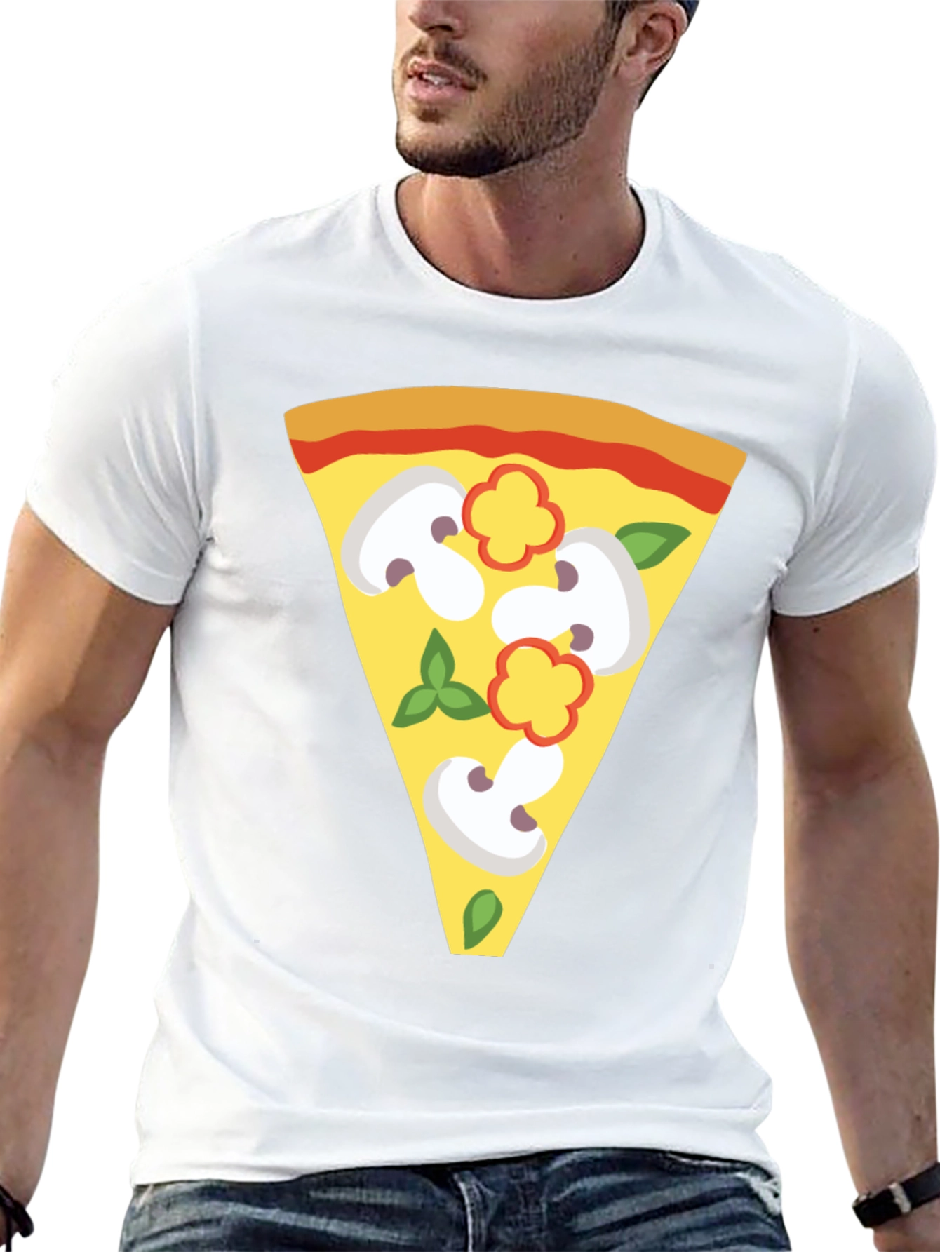 Black Pizza Slice Graphic Tee - Unique Foodie T-Shirt view 13