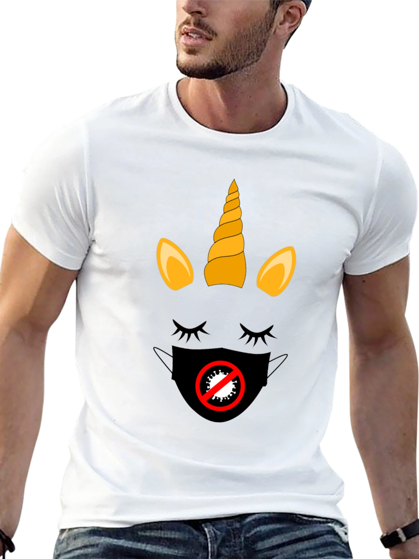 Black Unicorn Mask T-Shirt - Stylish Protection view 13