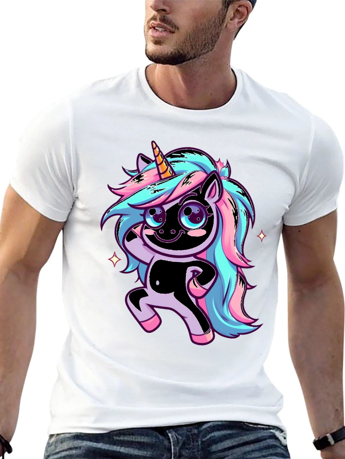 Black Unicorn Graphic Black T-Shirt view 13