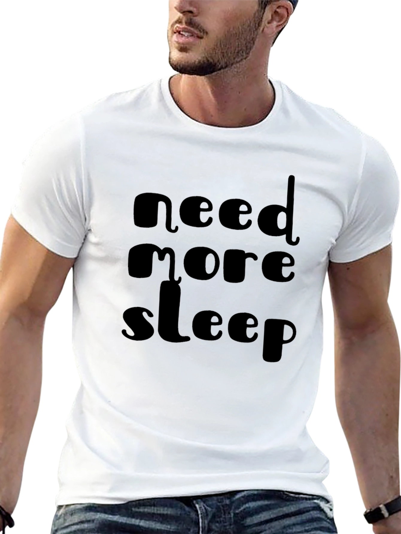 Black Need More Sleep Black Graphic Tee view 13