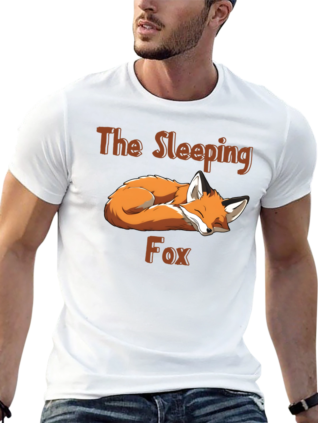 Black Sleeping Fox Graphic Tee - Black view 13