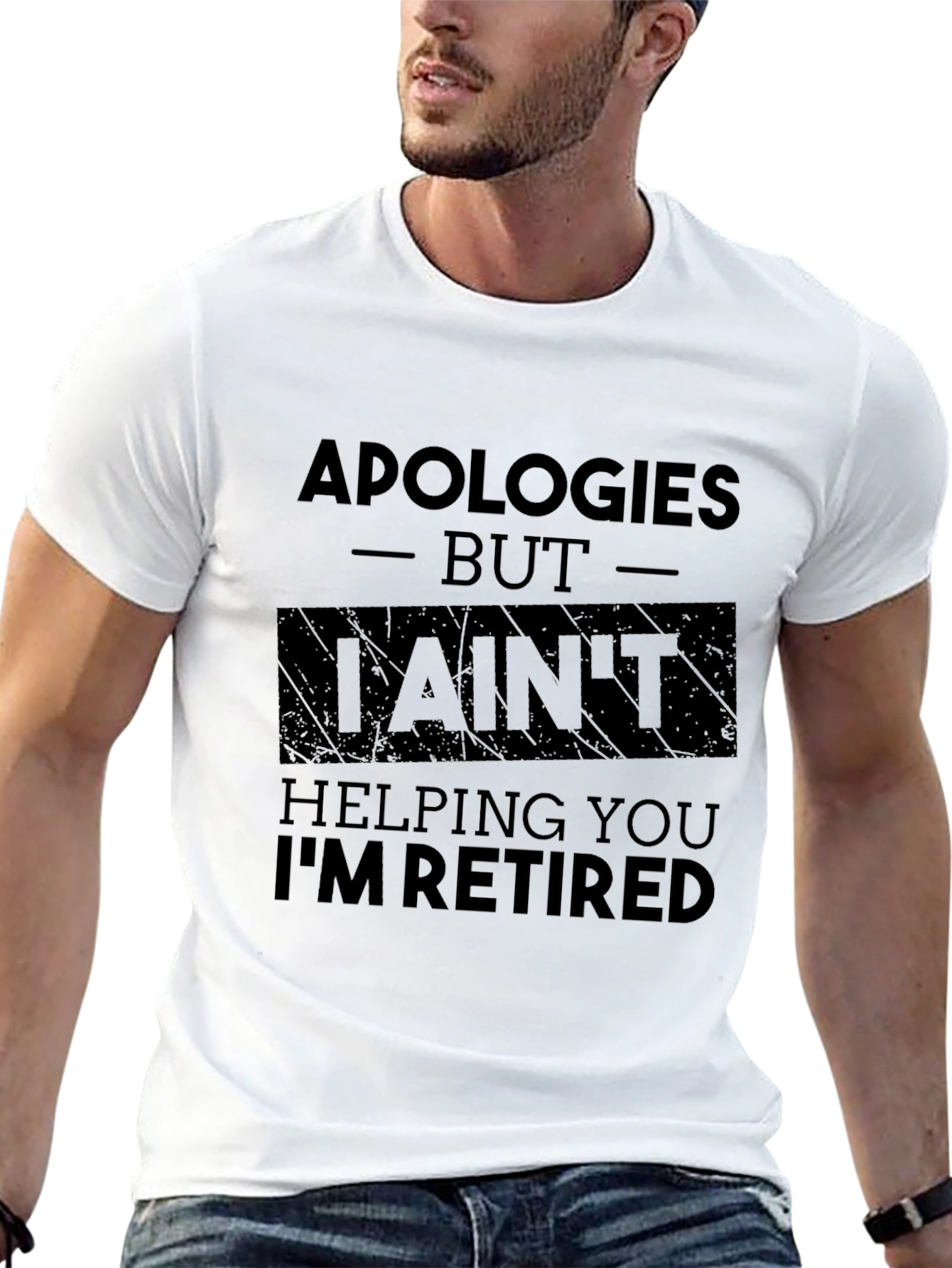 Black Apologies I'm Retired Black T-Shirt view 13