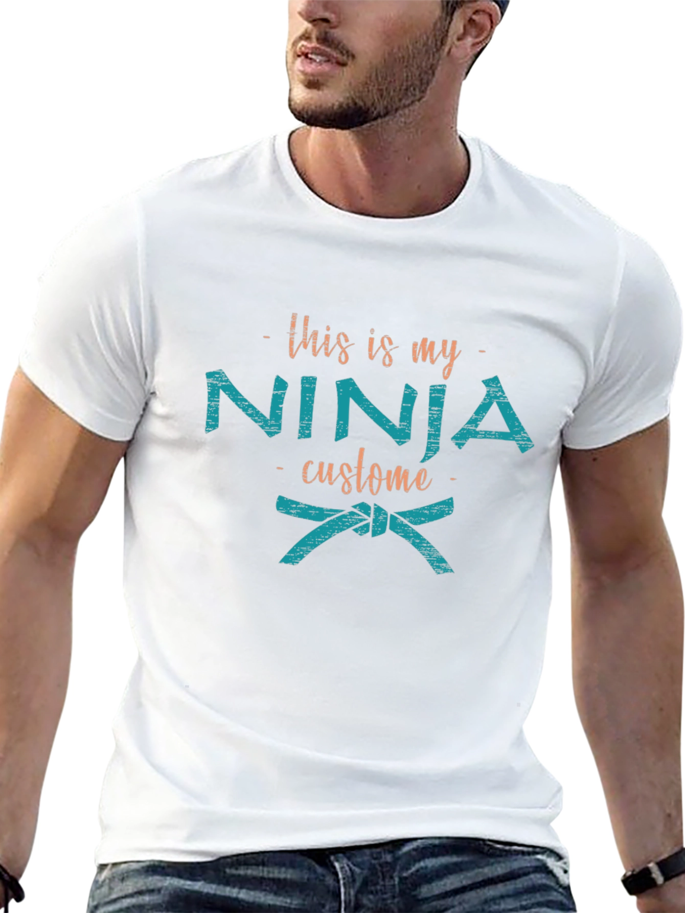 Black This is My Ninja Costume Funny T-Shirt view 13