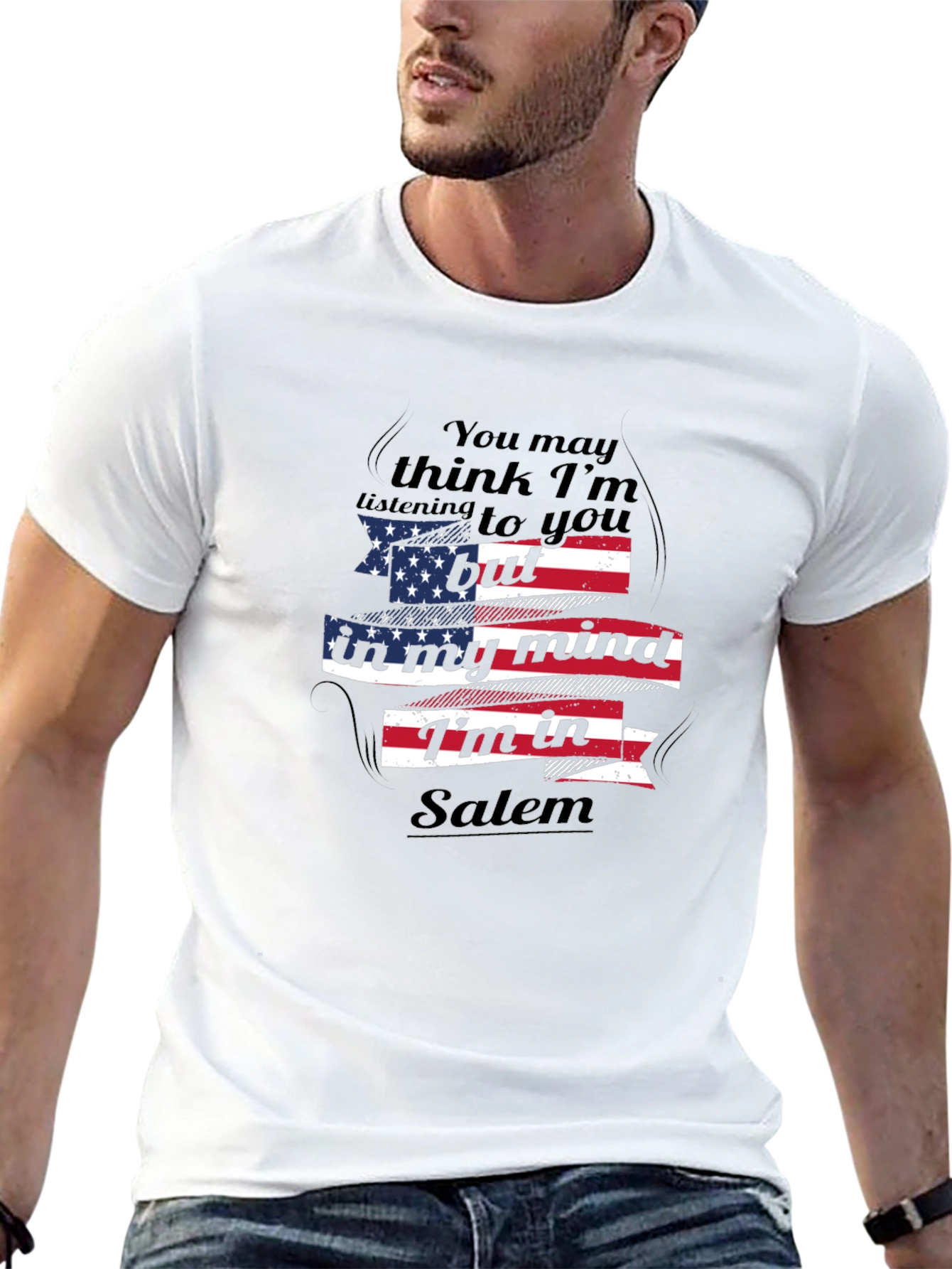 Black Salem Mind T-Shirt - Patriotic Novelty Tee view 13