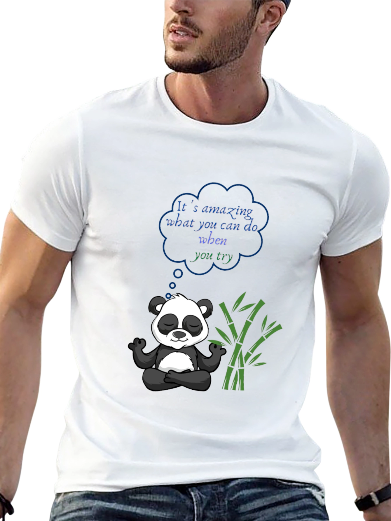 Black Meditating Panda Graphic Tee view 13