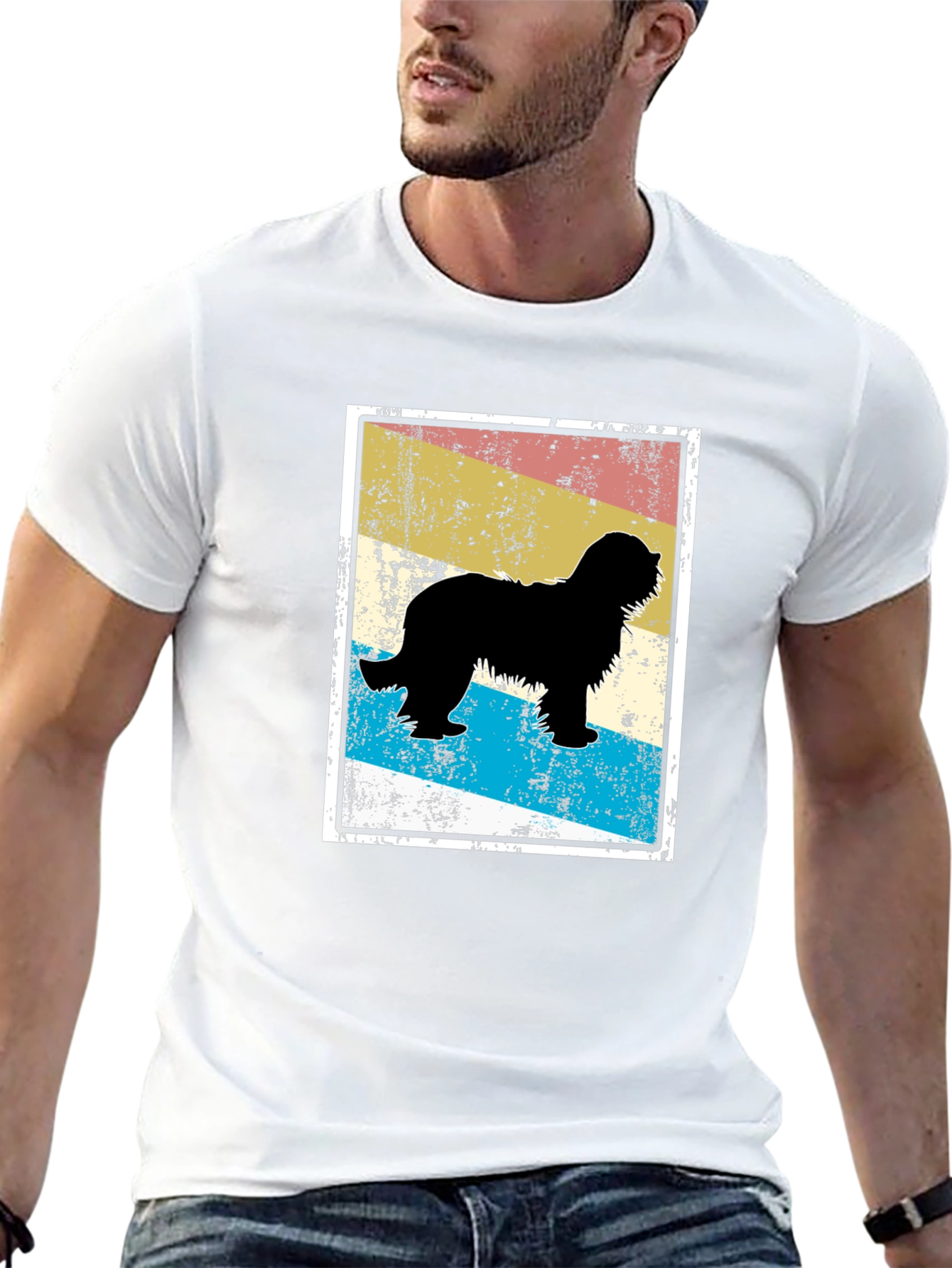 Black Retro Dog Silhouette T-Shirt view 13