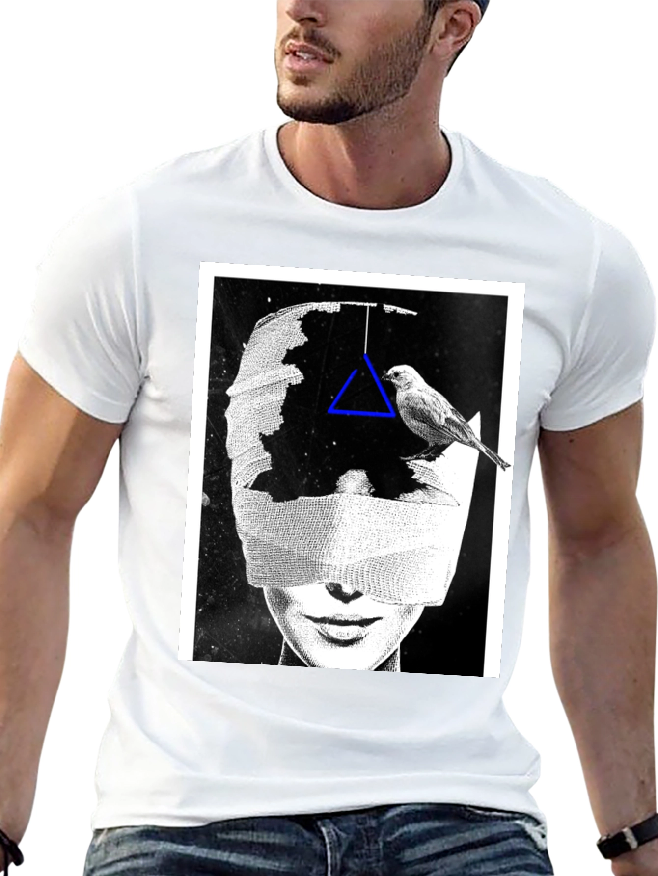 Black Abstract Graphic Print T-Shirt view 13