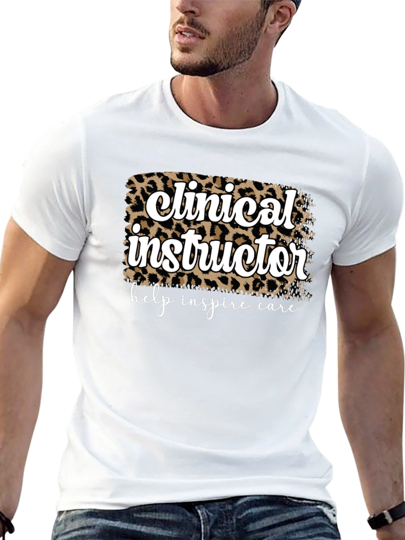 Black Clinical Instructor Leopard Print T-Shirt view 13