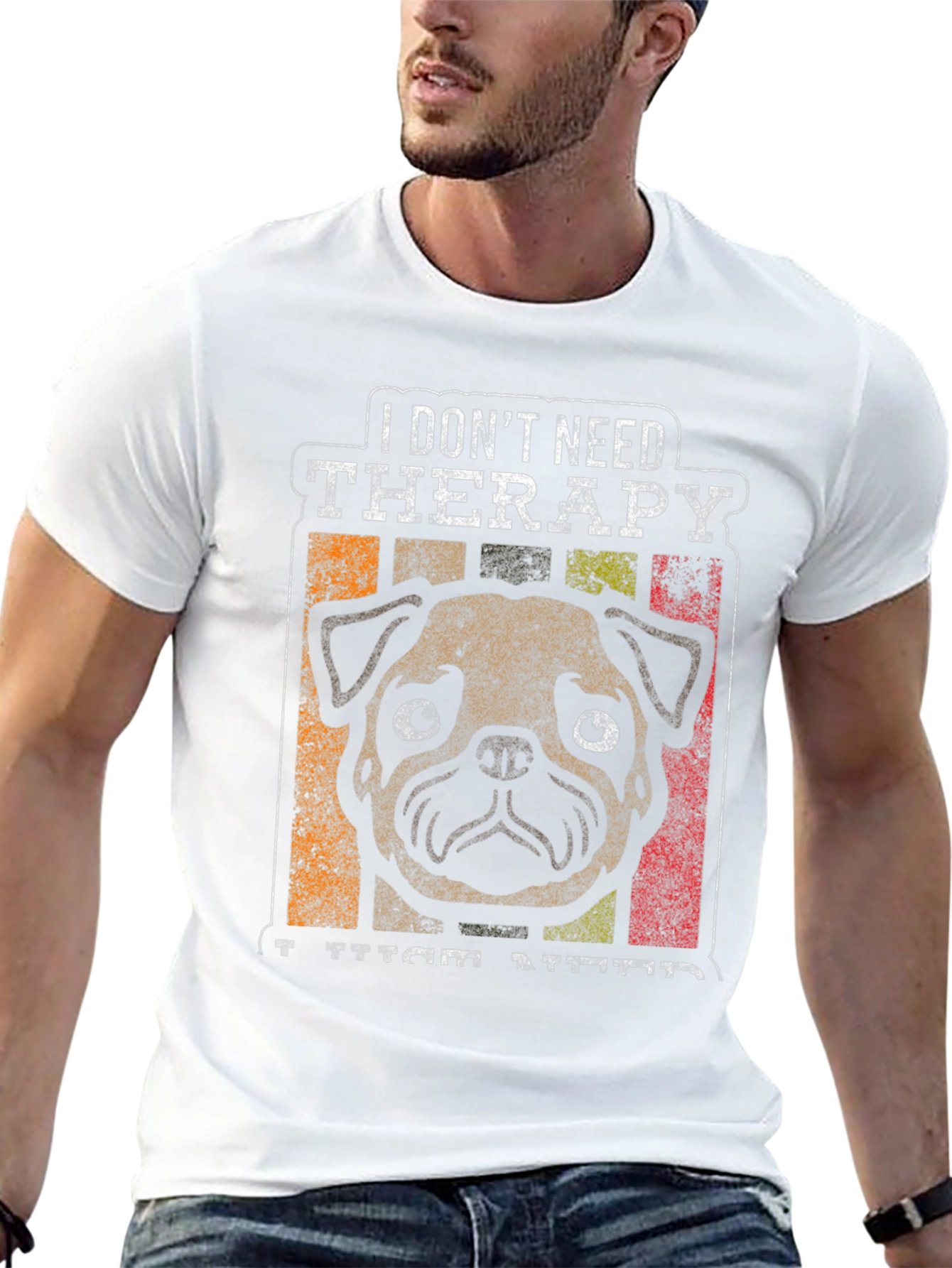 Black Pug Therapy Graphic T-Shirt view 13