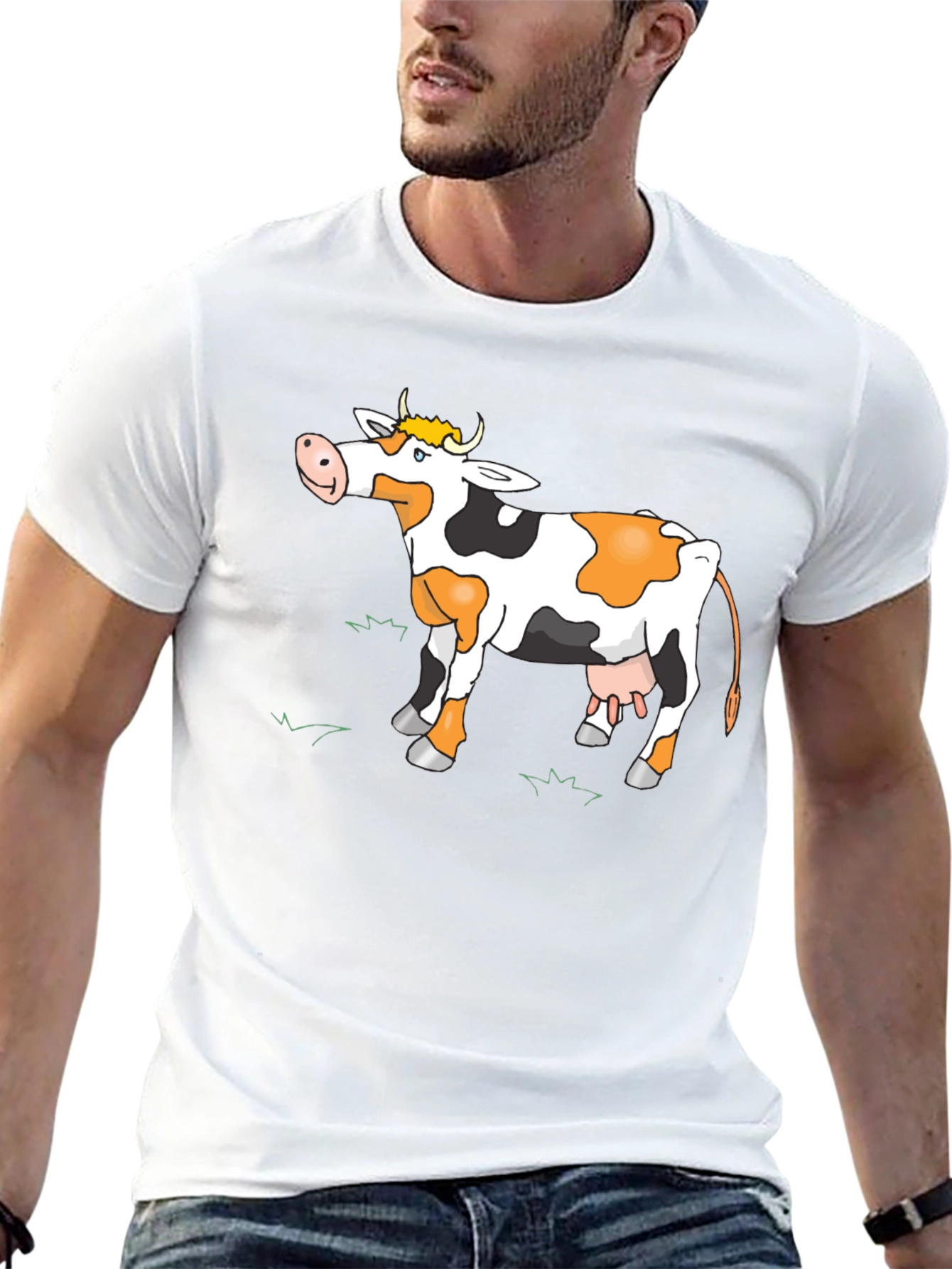 Black Cow Graphic Tee - Black Casual T-Shirt view 13