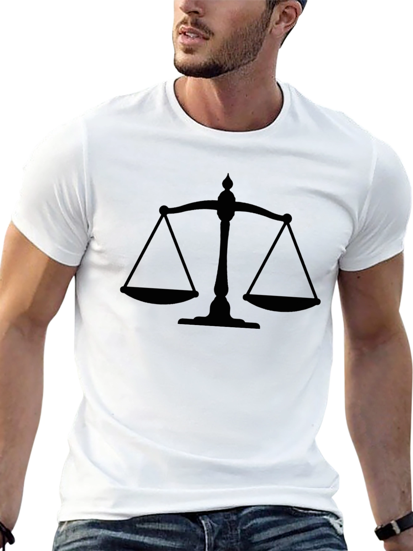 Scales of Justice Black Graphic Tee - 13