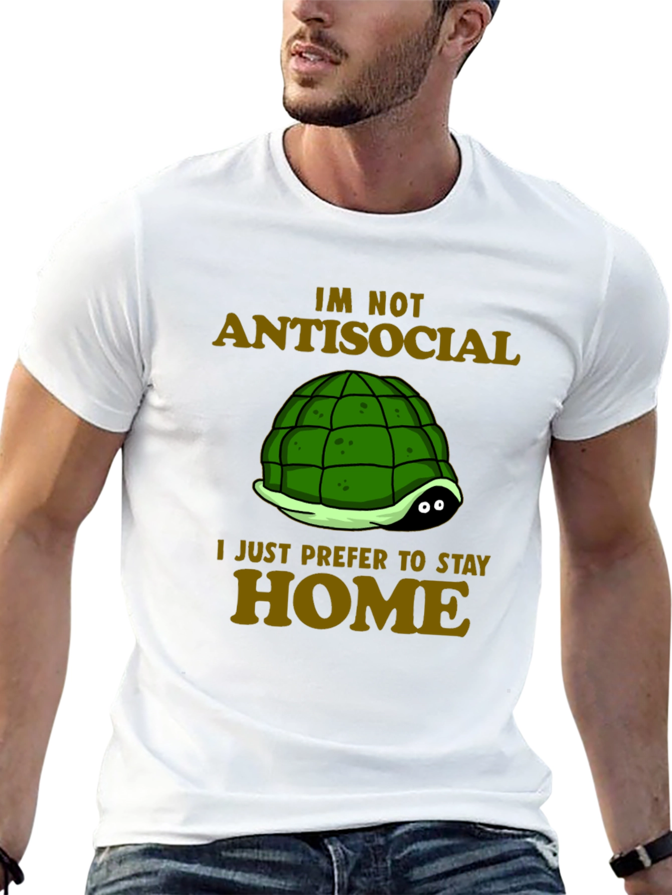 Black Introvert Turtle T-Shirt - Antisocial Stay Home Humor view 13