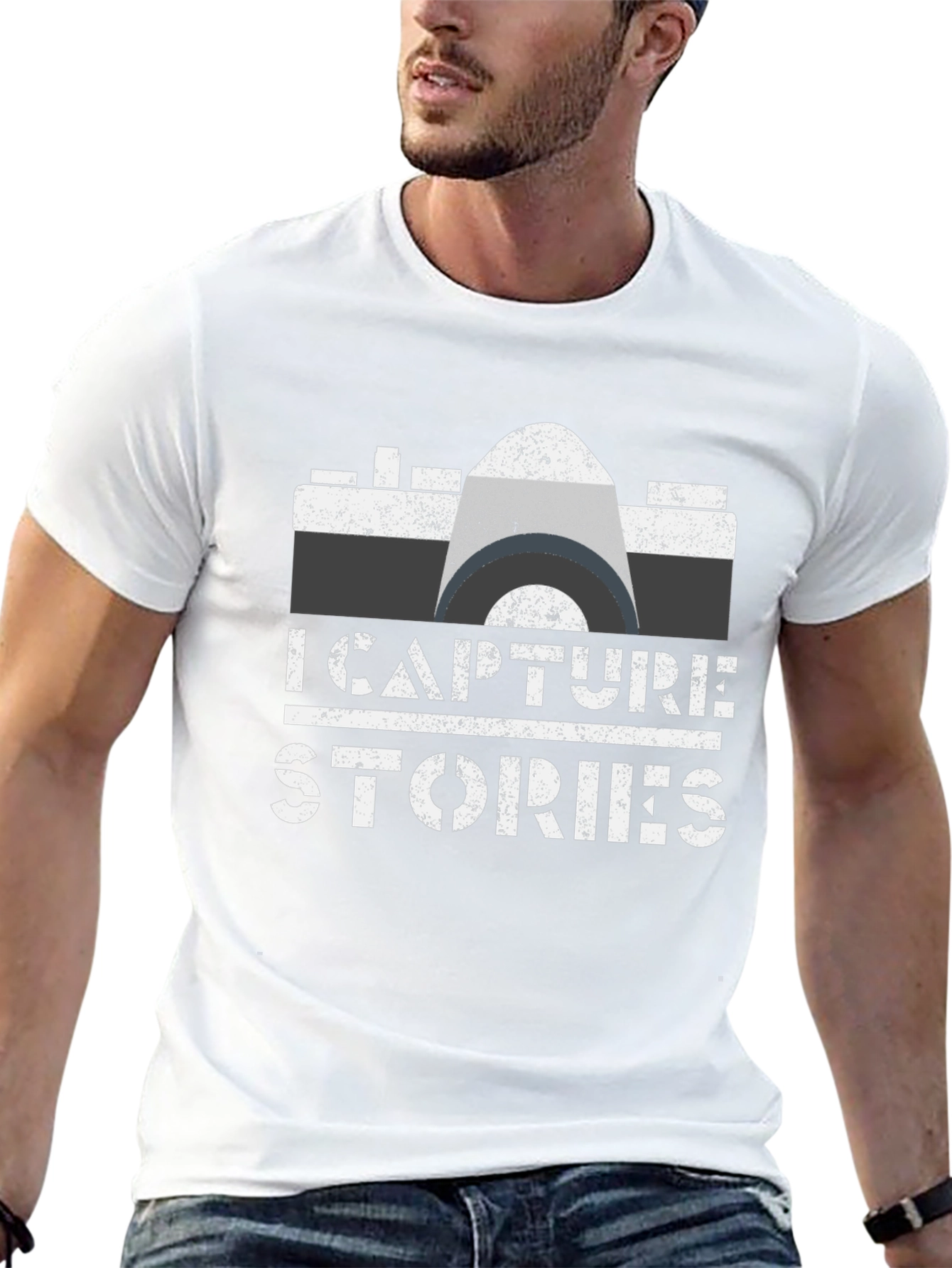 Black I Capture Stories Camera Graphic Tee view 13