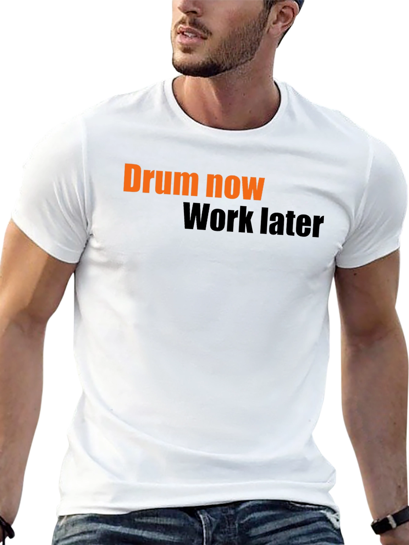 Black Drum Now, Work Later - Men's Graphic Tee view 13