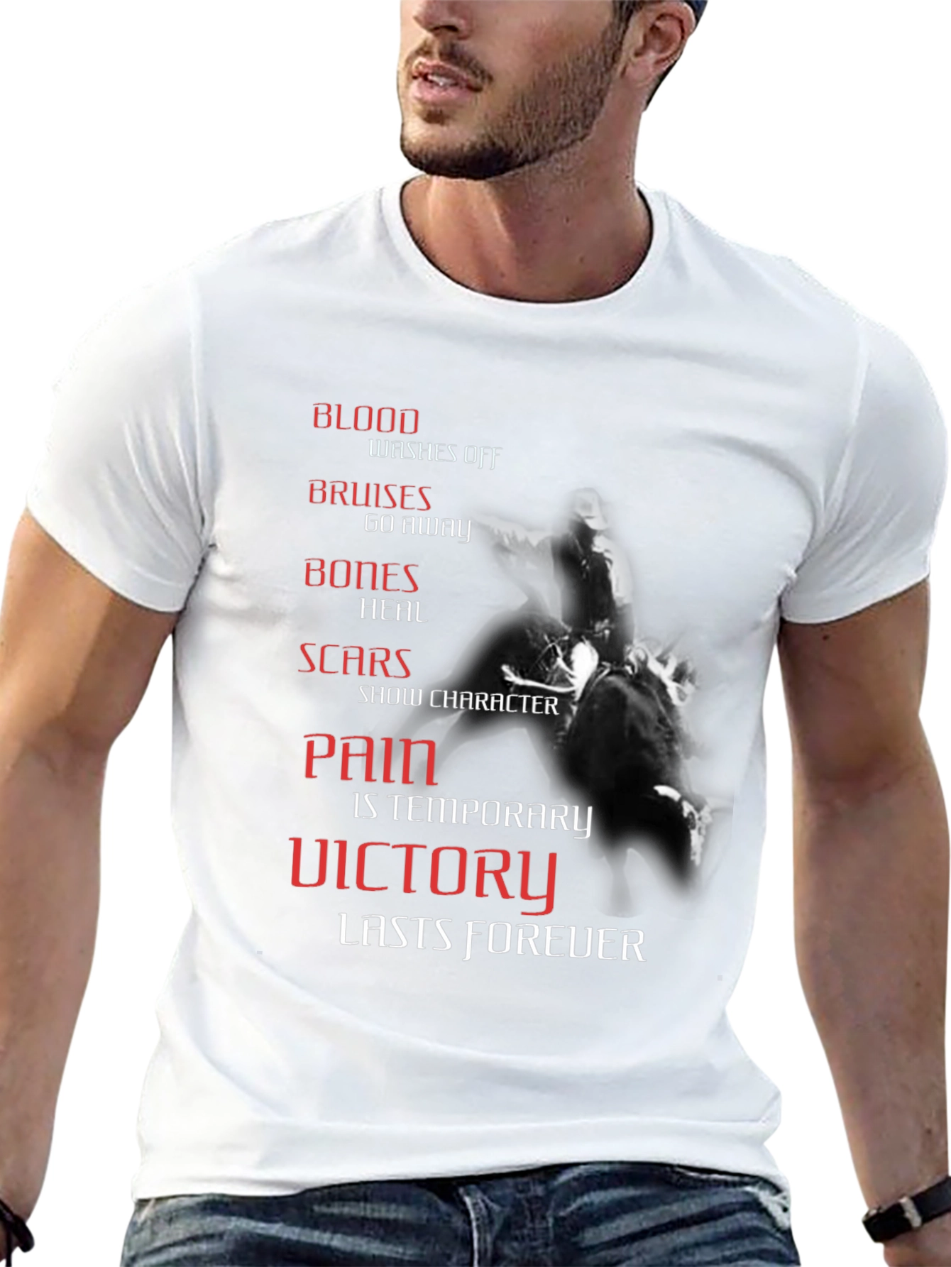 Black Motivational T-Shirt: Victory Lasts Forever view 13