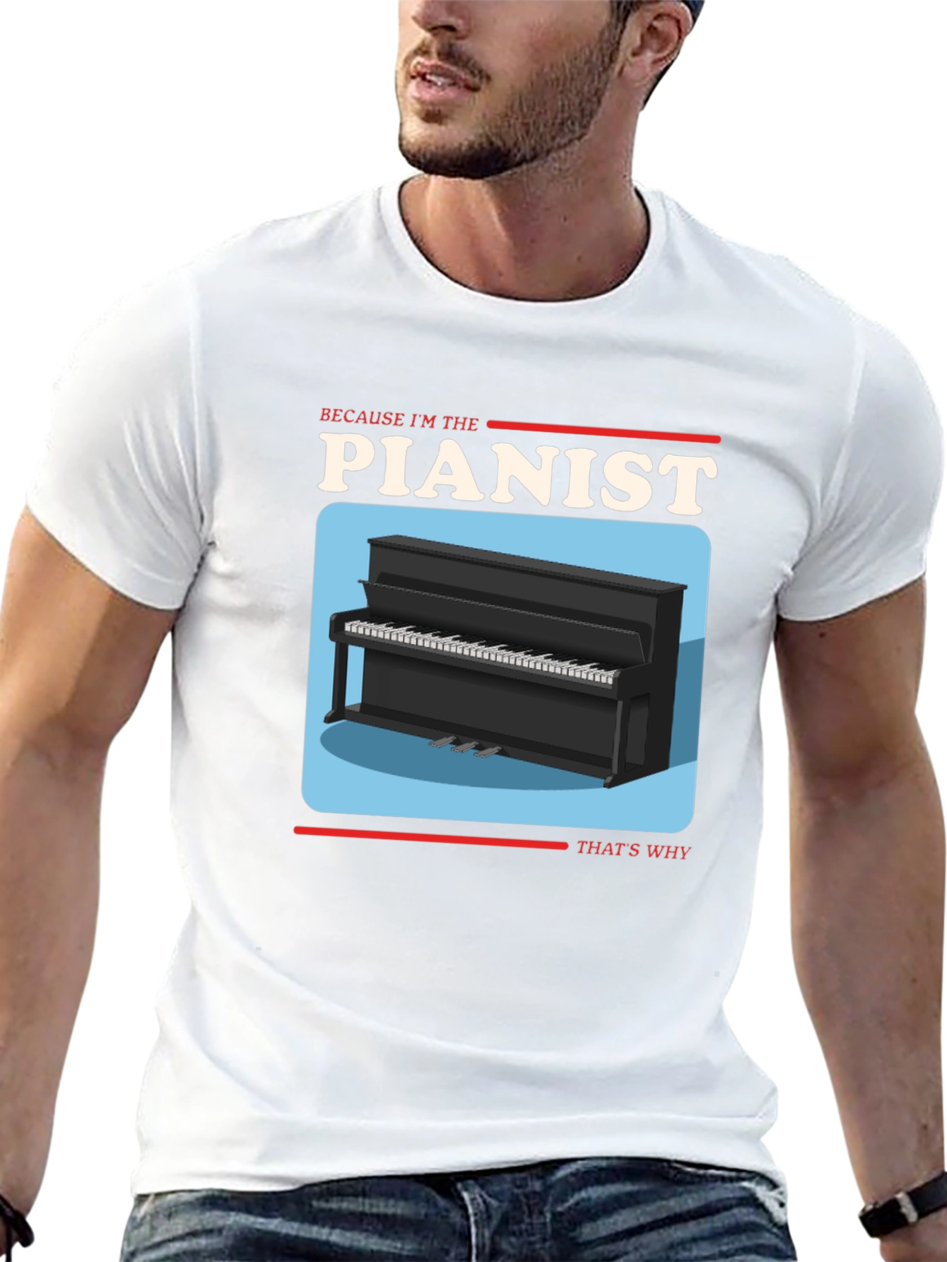 Black Pianist Graphic T-Shirt - Music Lover Tee view 13