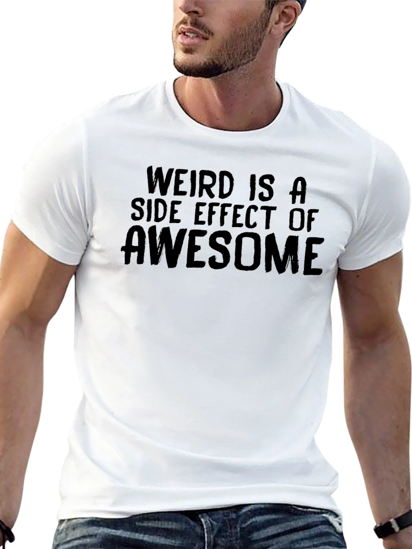 Black Weird is Awesome Graphic Tee view 13
