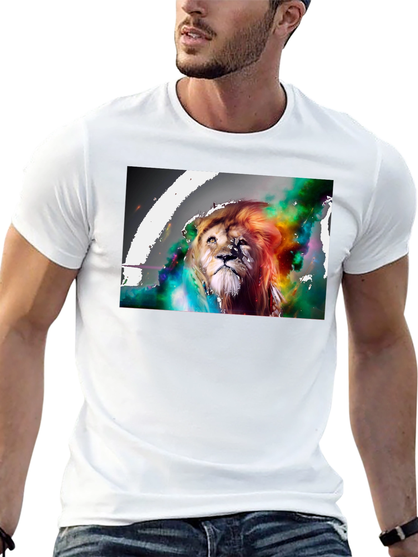Black Lion Art Graphic Print T-Shirt view 13