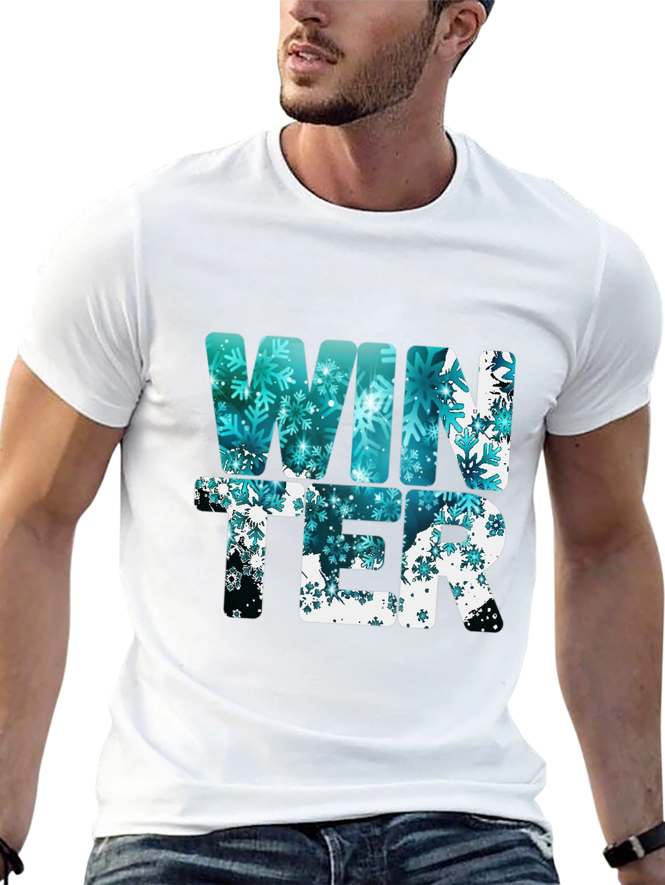 Winter Snowflake Graphic Tee - Black - 13