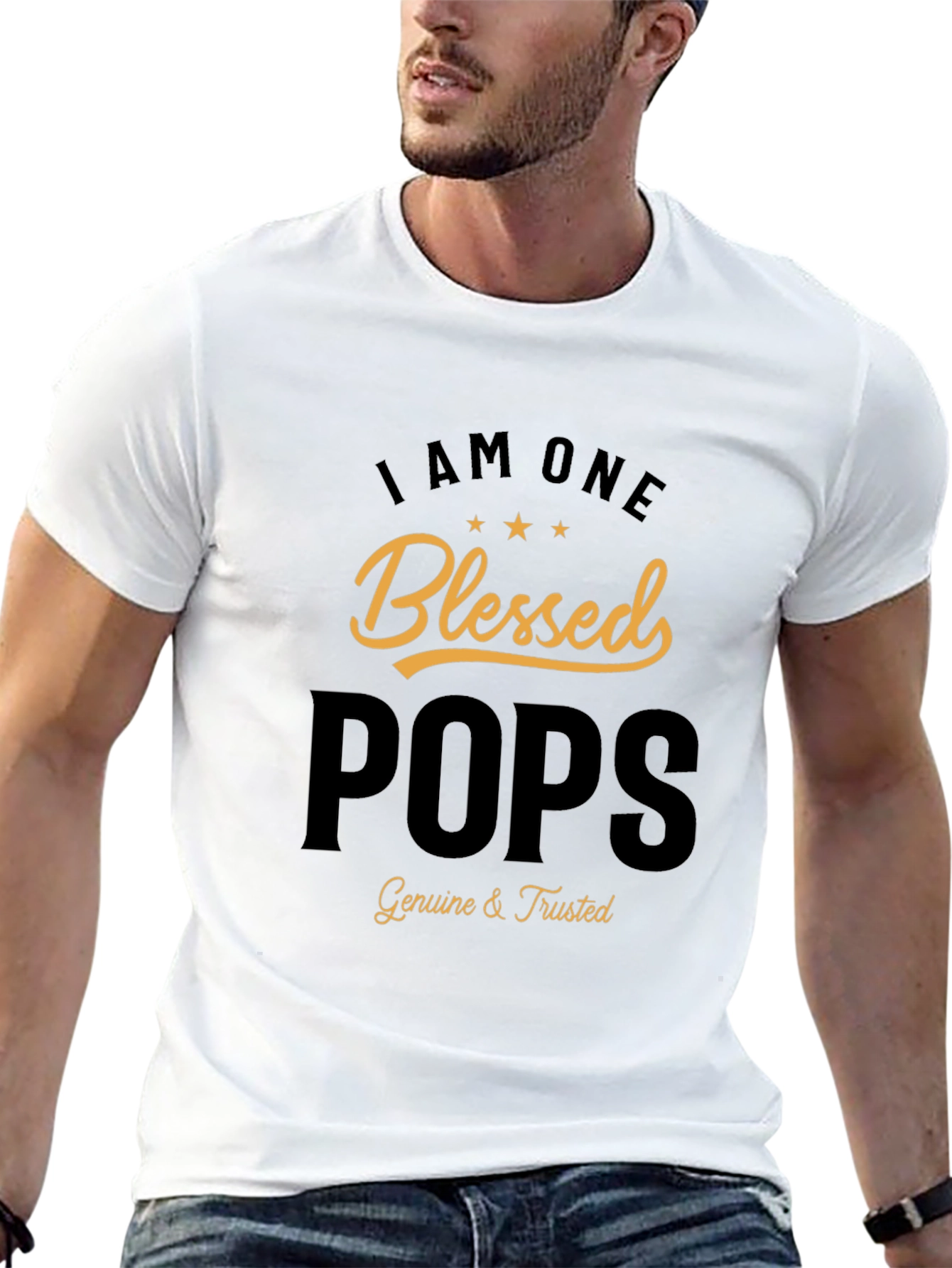 Blessed Pops T-Shirt - Genuine & Trusted Dad Tee - 13