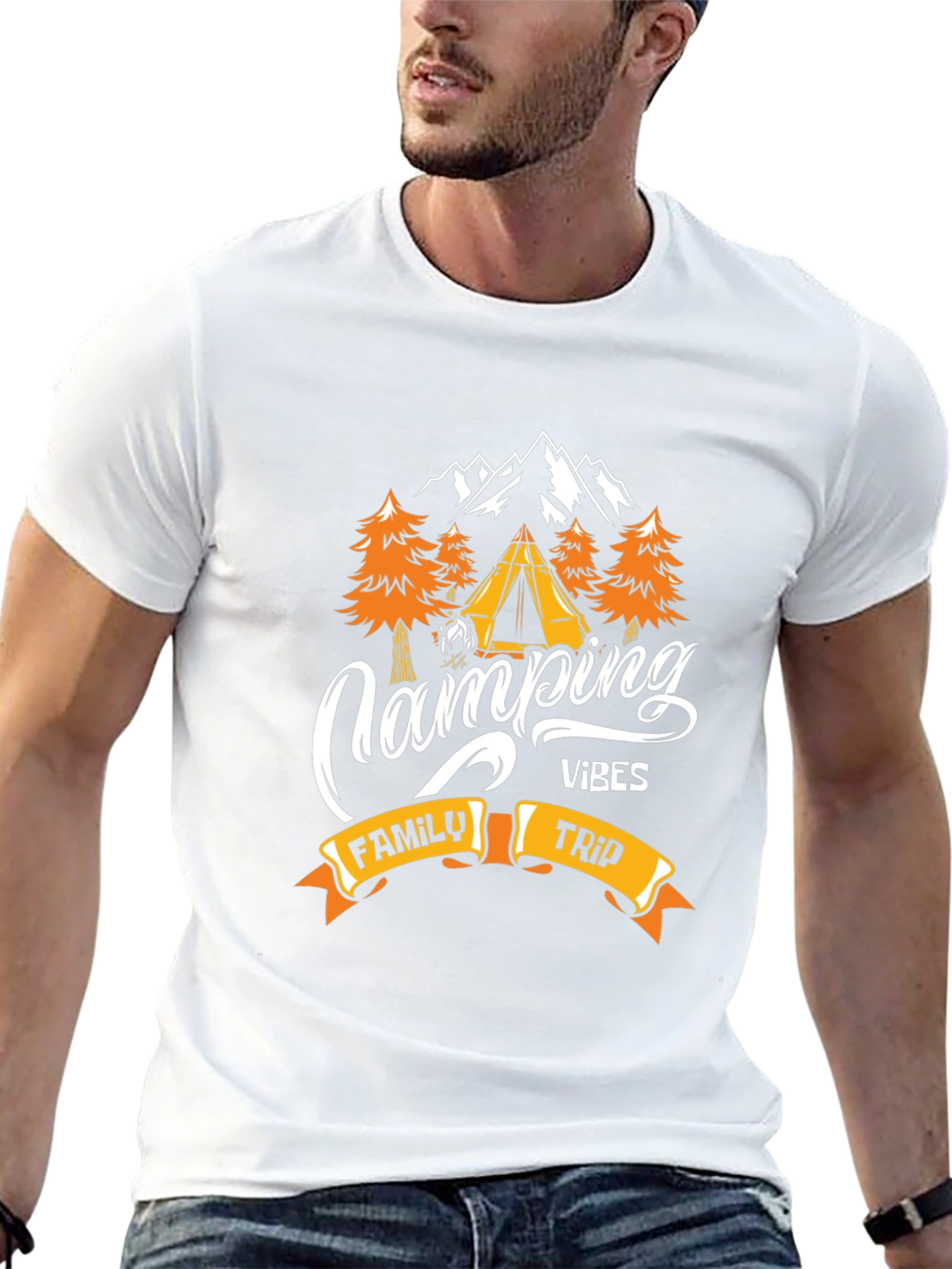 Black Camping Vibes Family Trip Graphic Tee view 13
