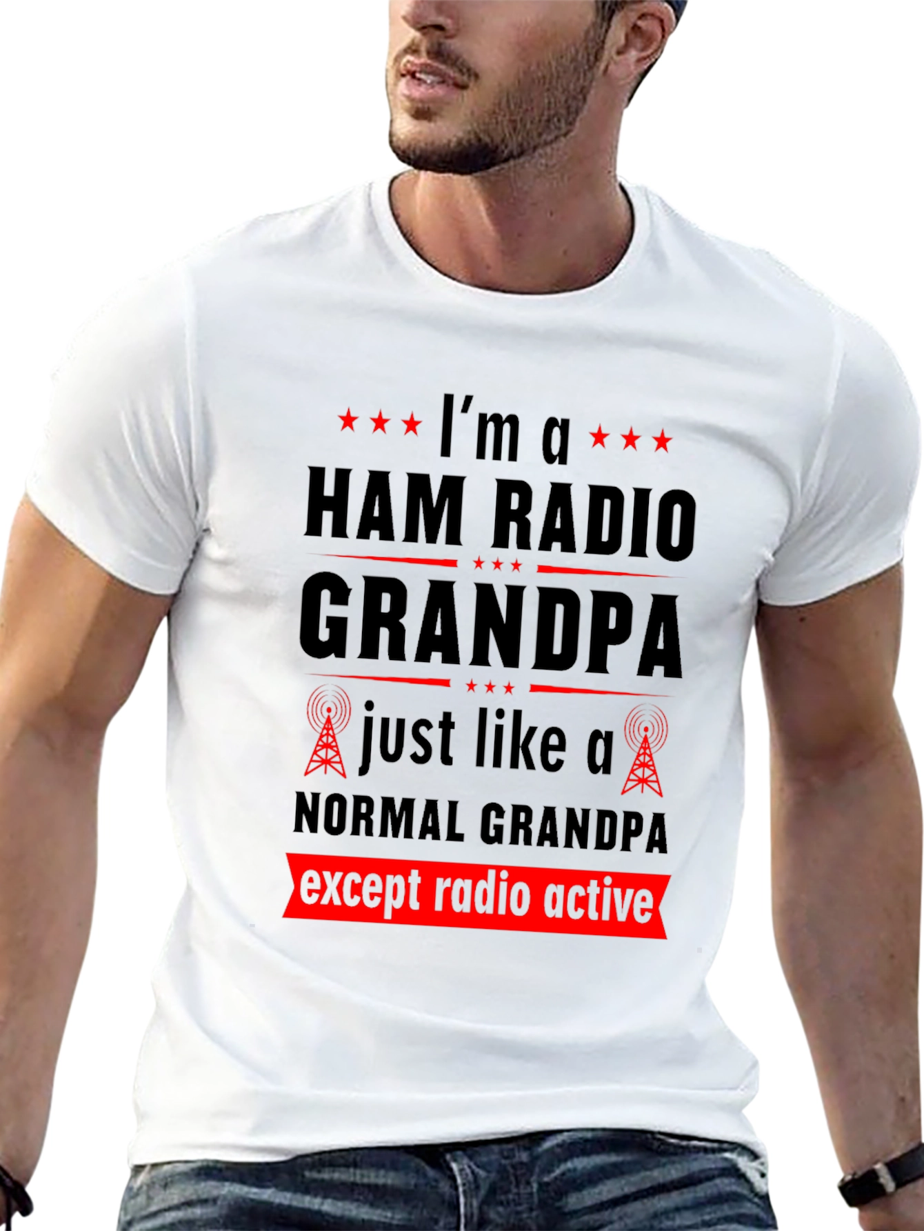 Black Ham Radio Grandpa T-Shirt view 13