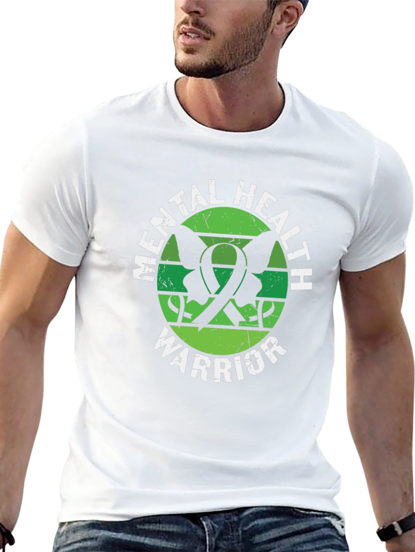 Black Mental Health Warrior Graphic Tee - Support Awareness view 13