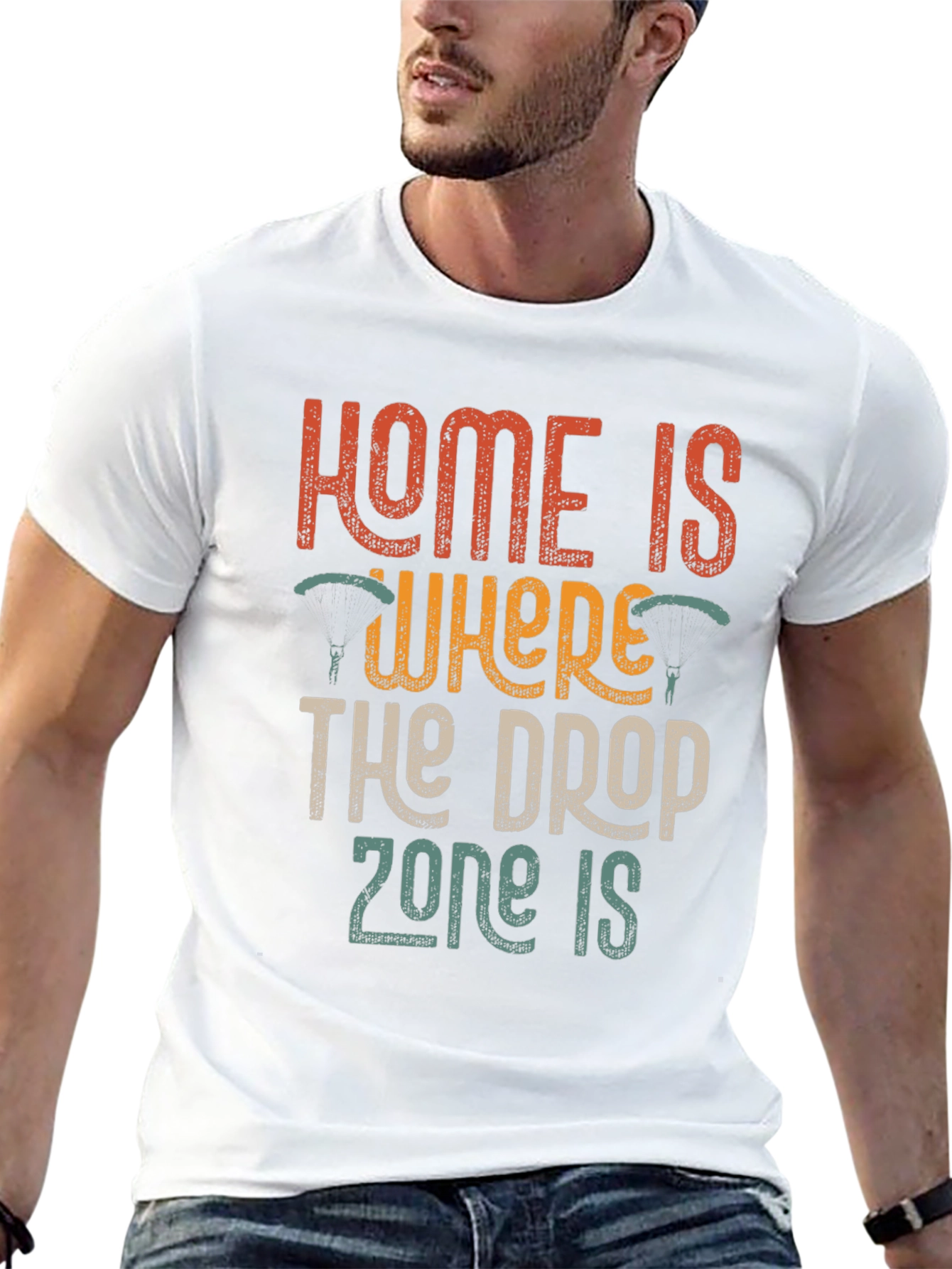 Black Home is Where The Drop Zone Is T-Shirt view 13