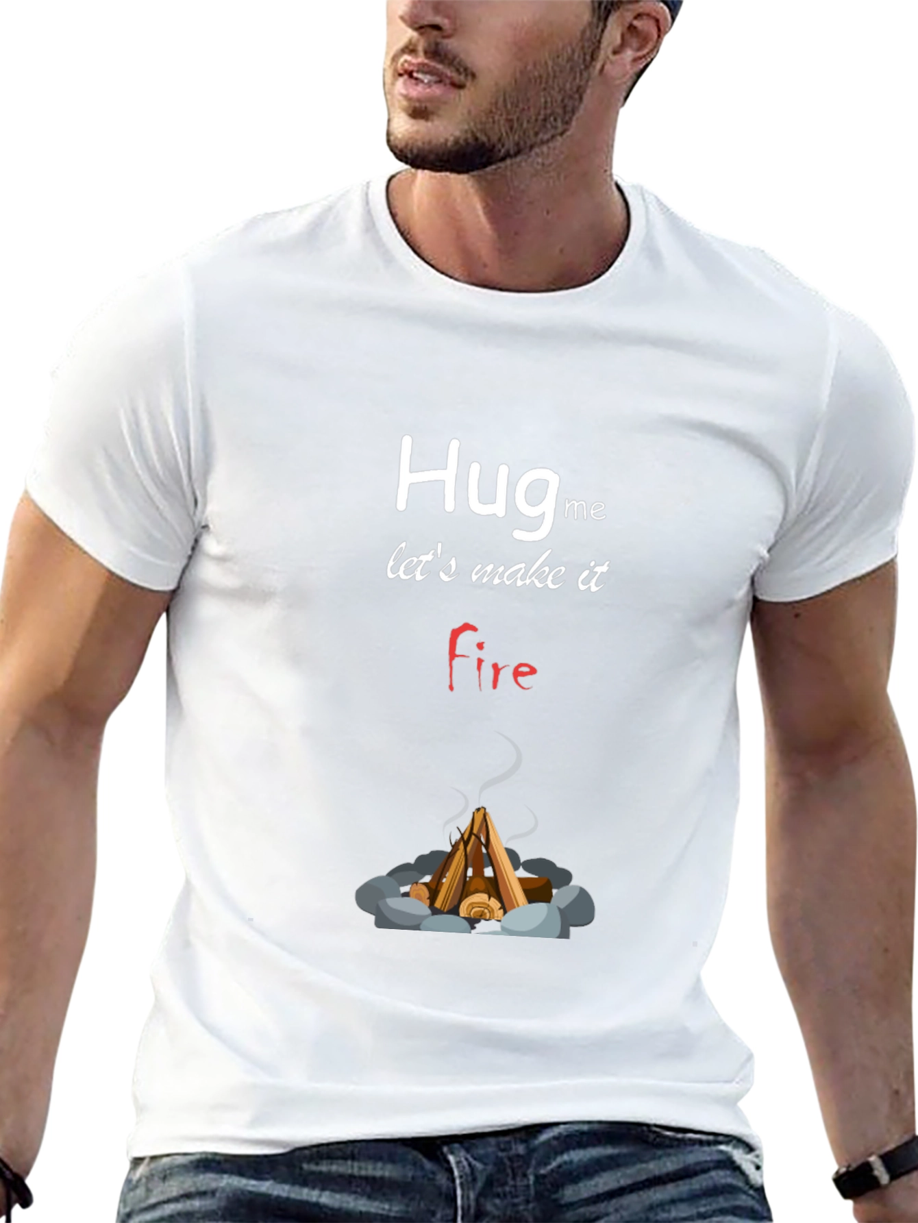 Black Hug Me Let's Make it Fire T-Shirt view 13