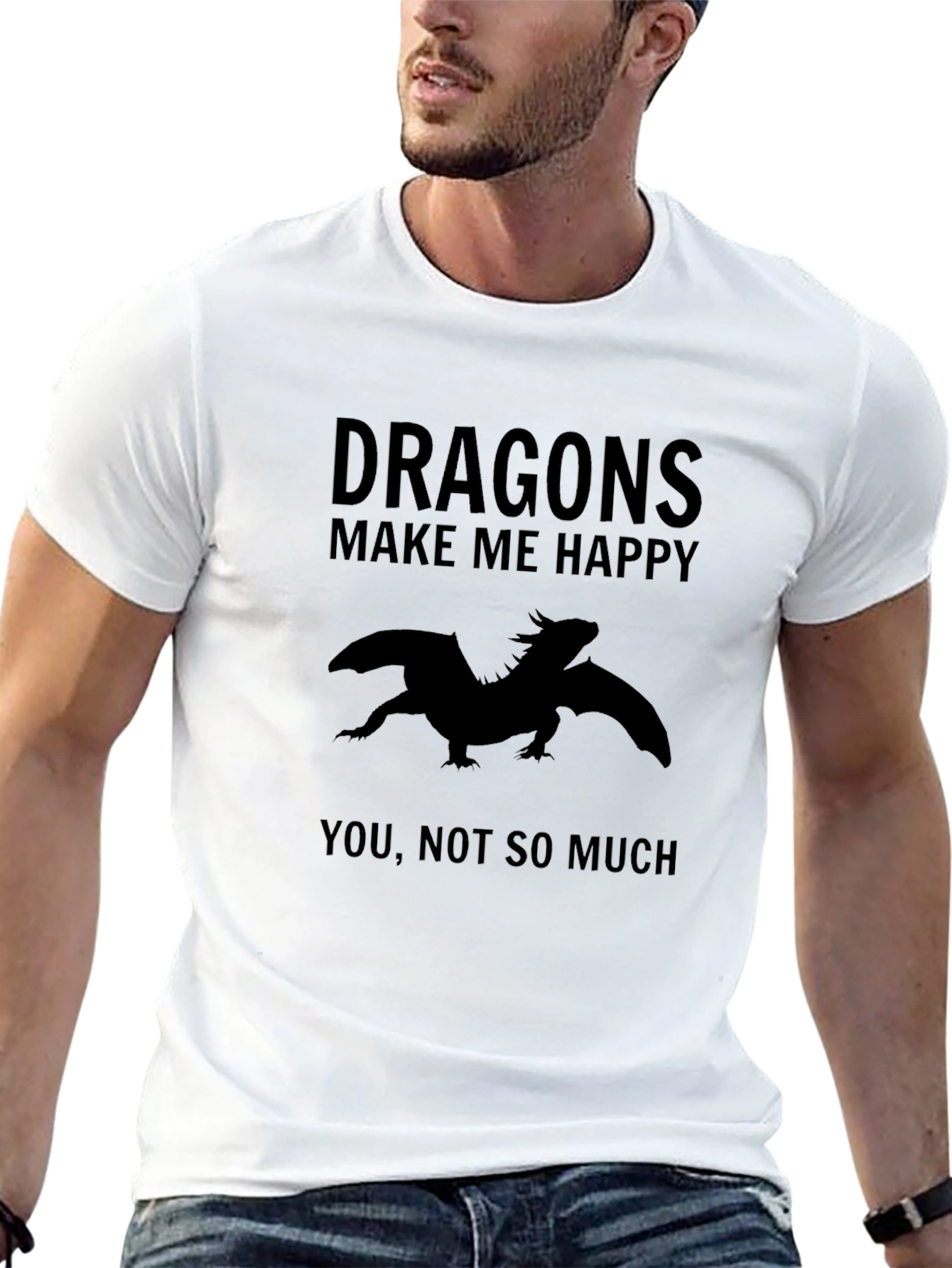Black Dragons Make Me Happy Funny Graphic Tee view 13