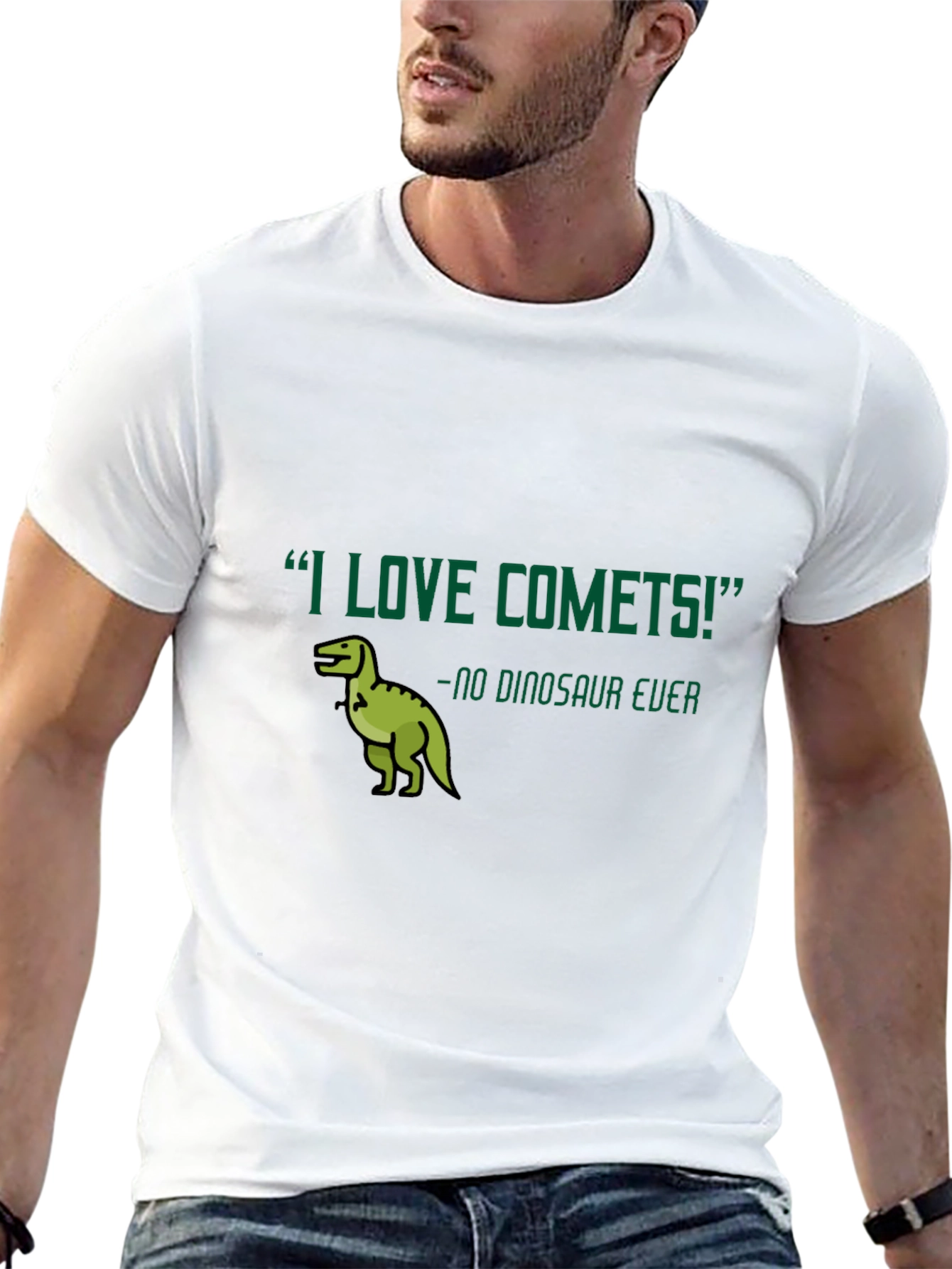 Black I Love Comets! Dinosaur Graphic Tee - Unisex view 13