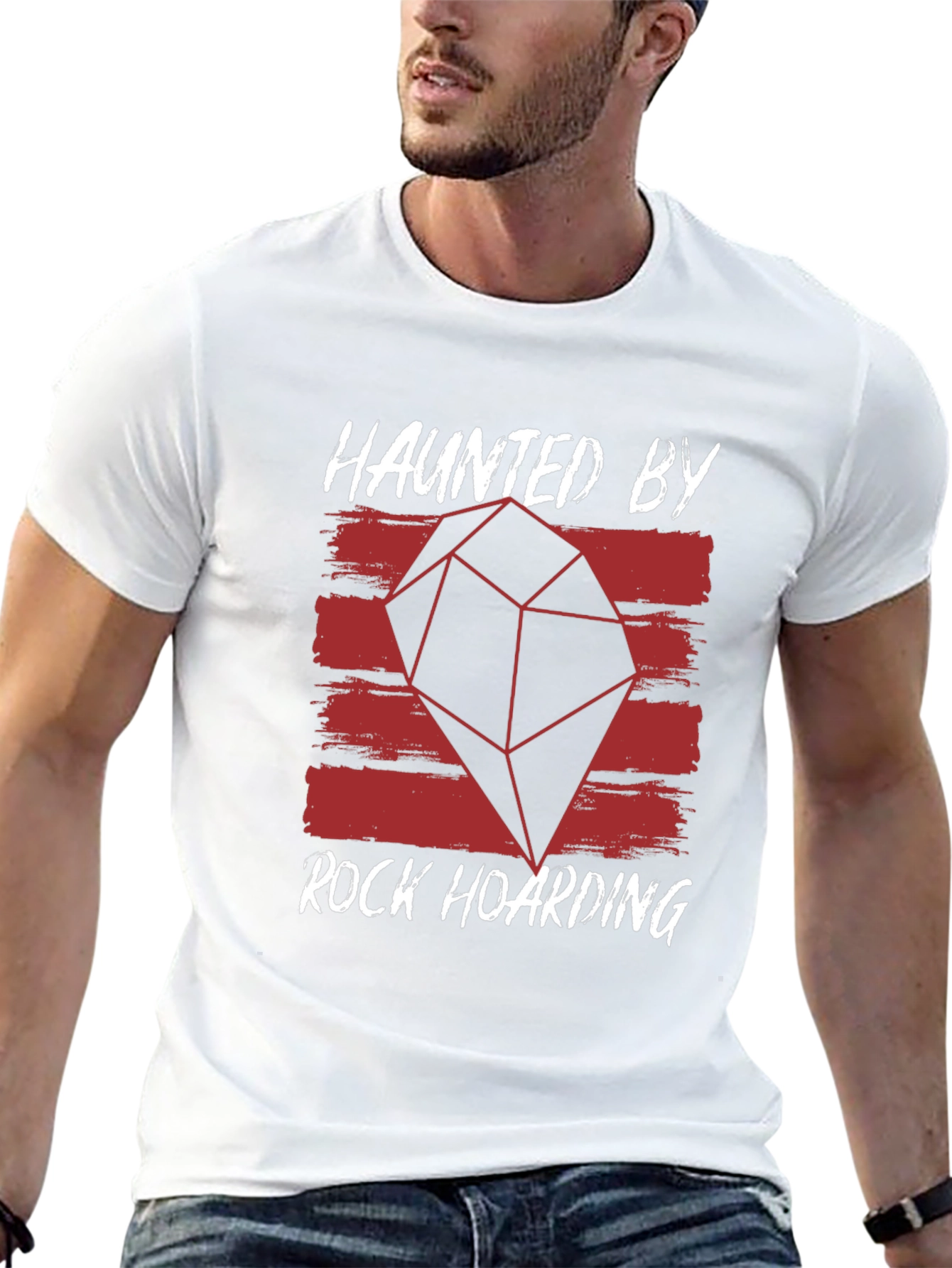 Black Haunted By Rock Hoarding Graphic Tee view 13