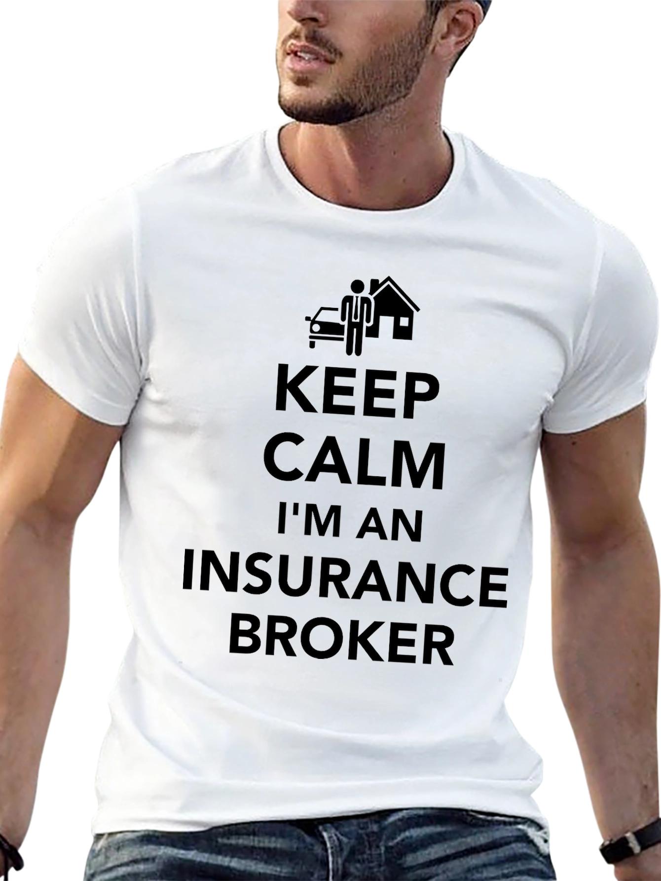 Black Keep Calm I'm an Insurance Broker T-Shirt view 13