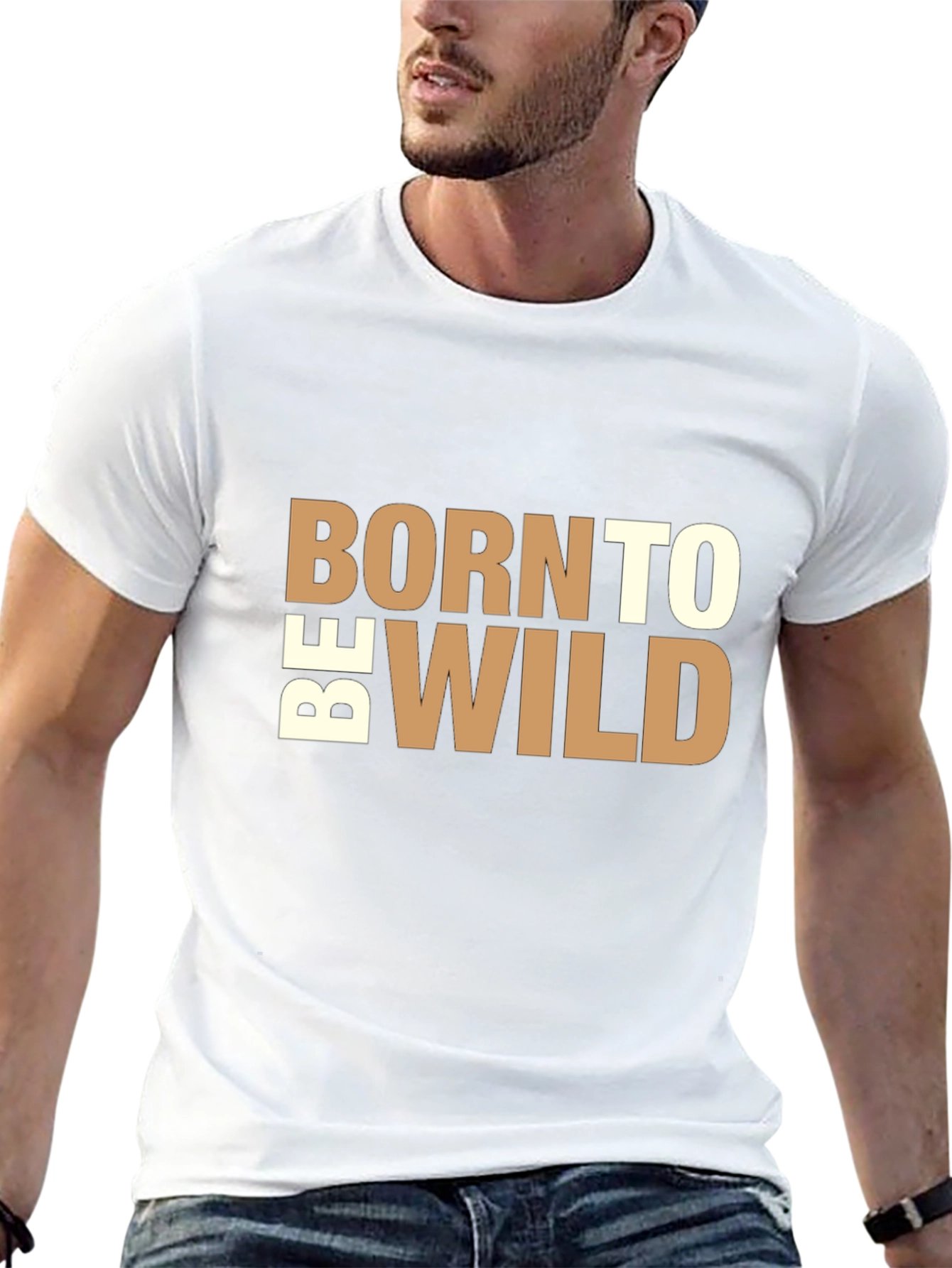 Black Born to be Wild Graphic Tee - Black Casual T-Shirt view 13