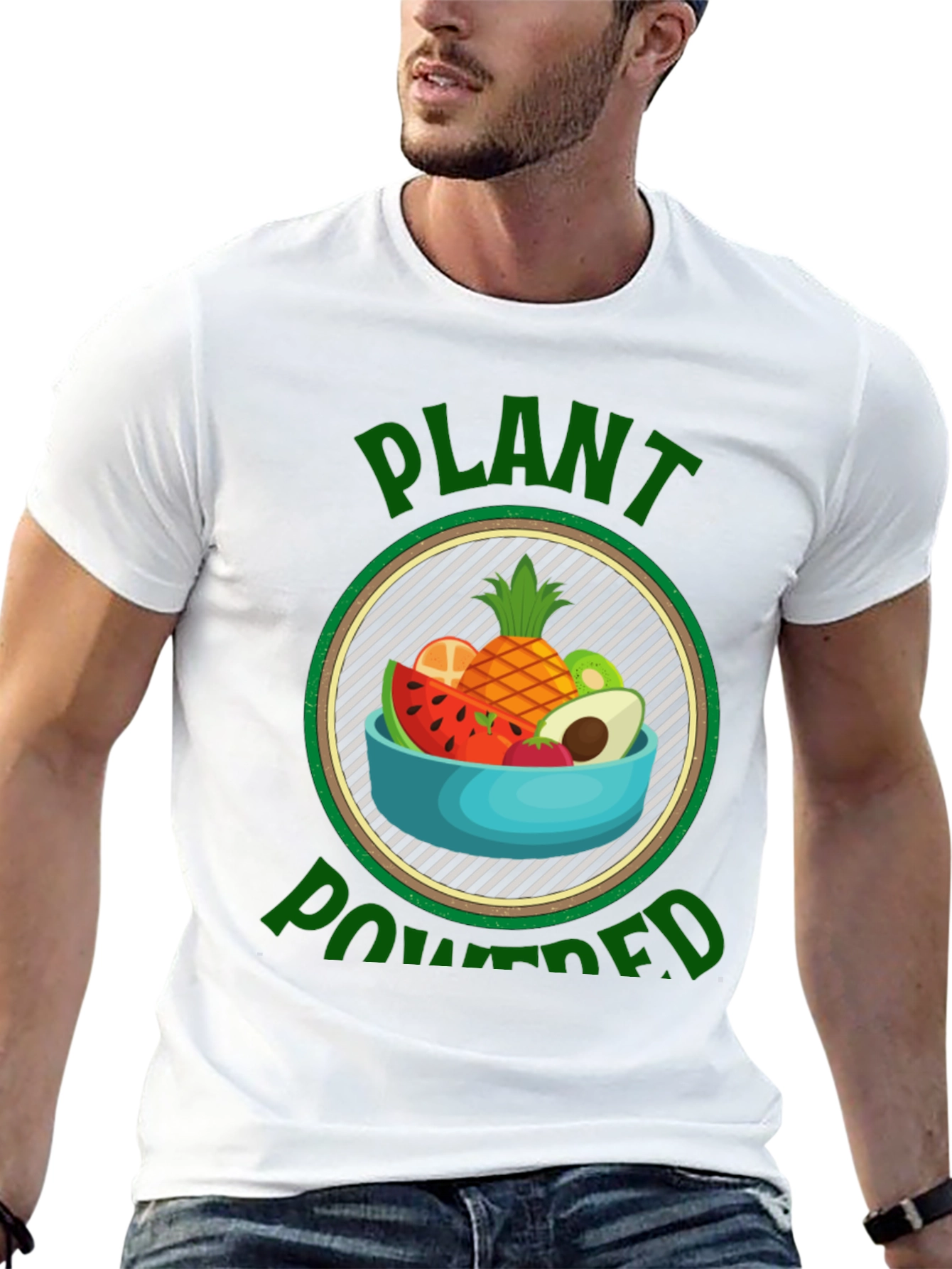 Black Plant Powered Vegan T-Shirt - Healthy Lifestyle Tee view 13